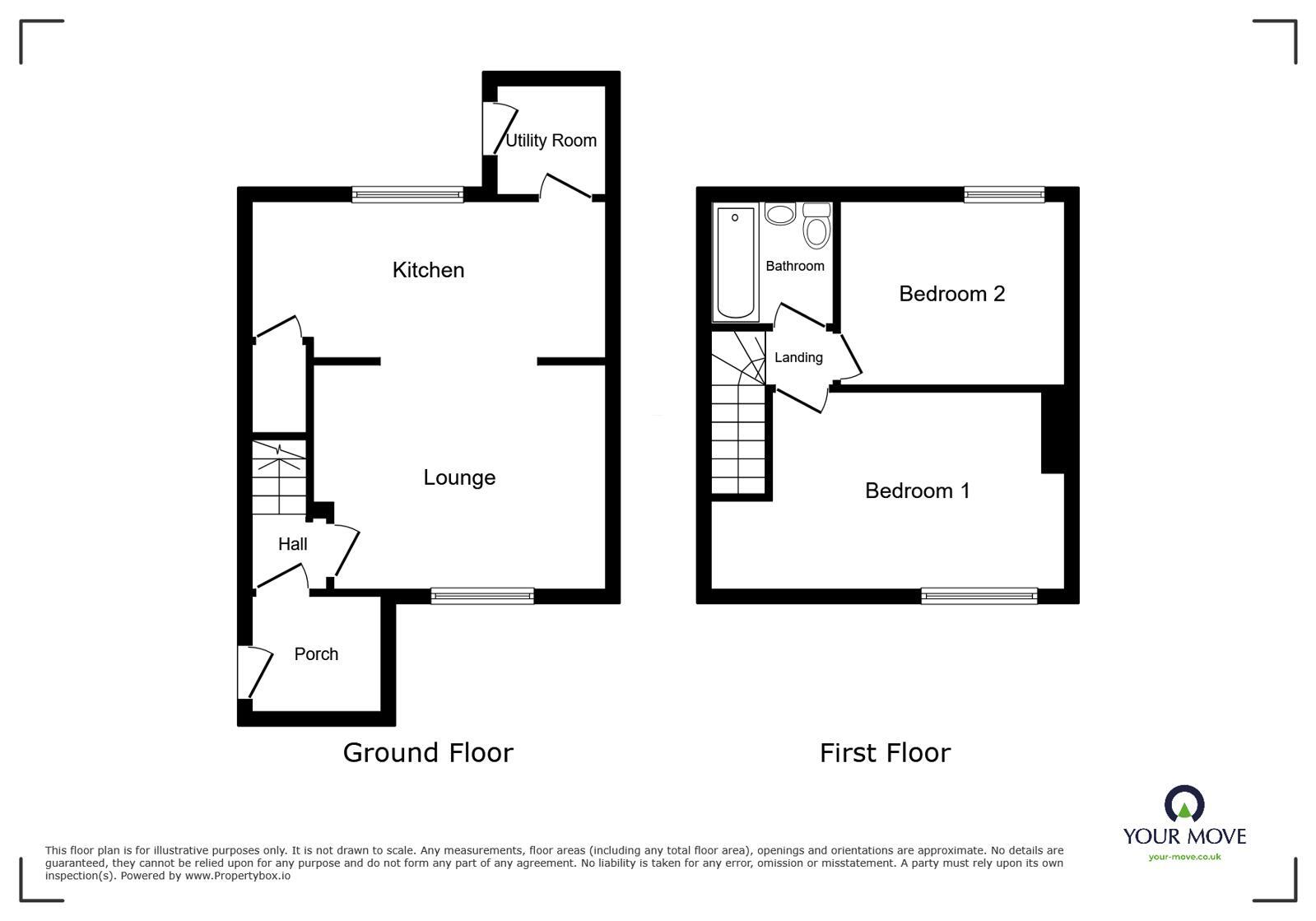 Floorplan of 2 bedroom Semi Detached House for sale, Gilgarran View, Distington, Cumbria, CA14