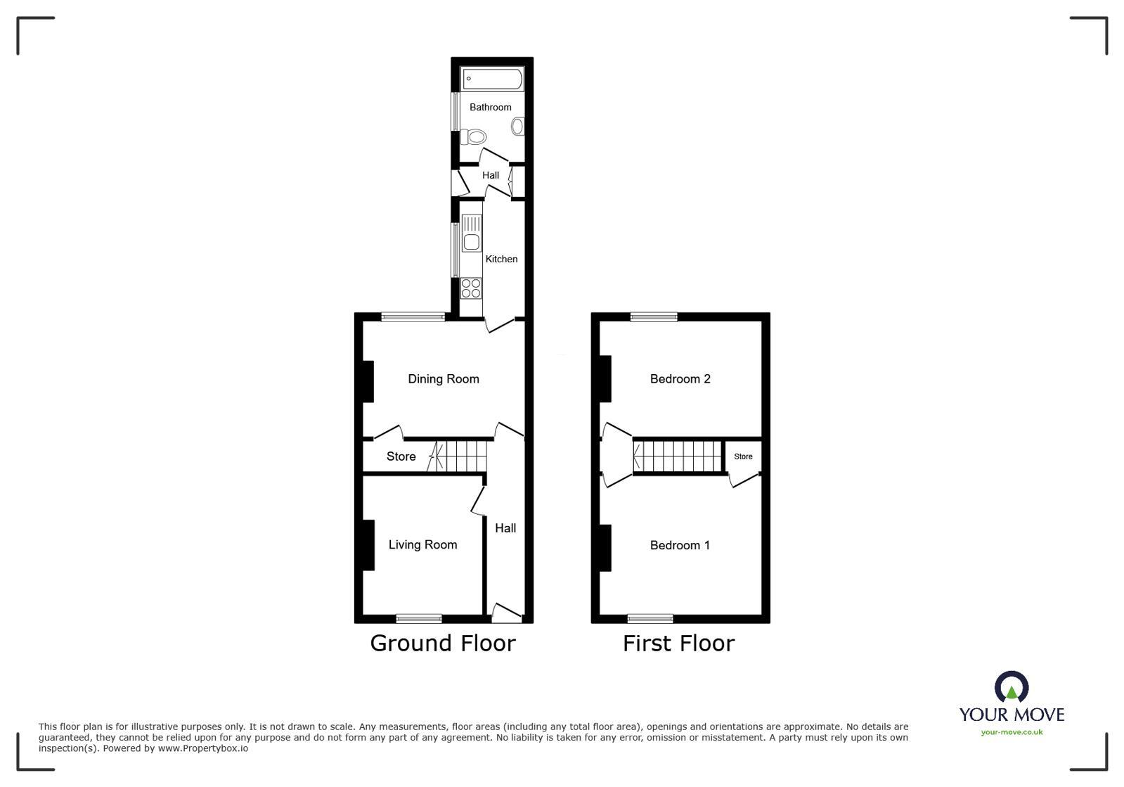 Floorplan of 2 bedroom Mid Terrace House for sale, Victoria Road, Workington, Cumbria, CA14