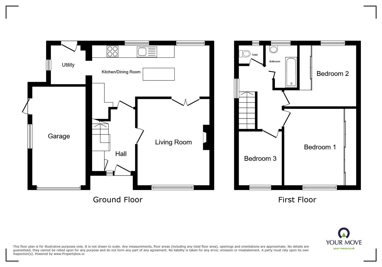 Floorplan of 3 bedroom Semi Detached House for sale, Tower Hill, Whitehaven, Cumbria, CA28