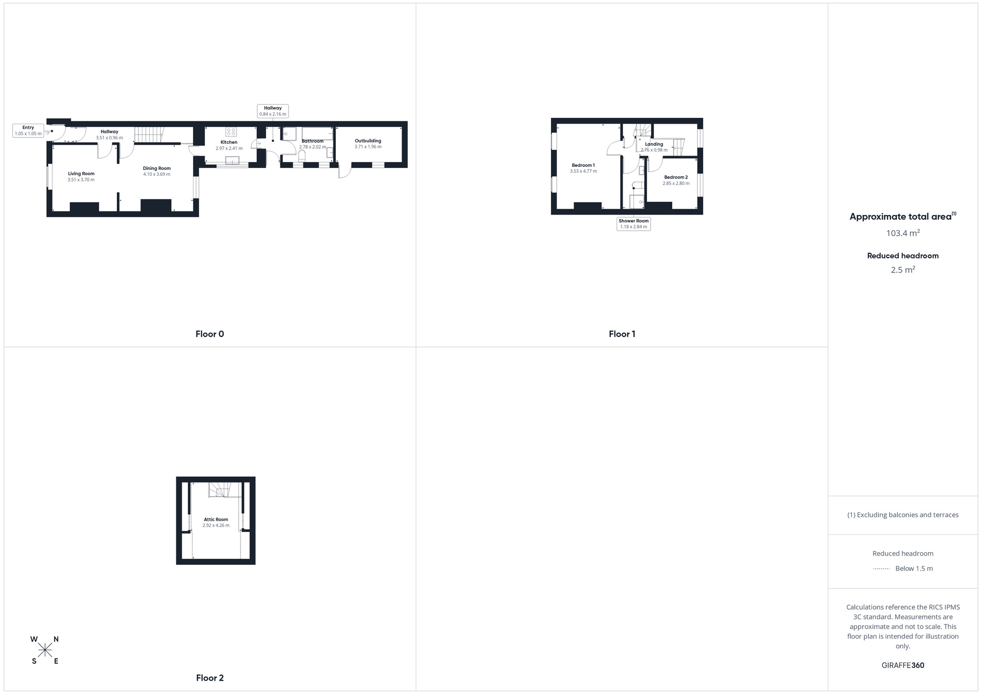 Floorplan of 2 bedroom Semi Detached House for sale, Yeathouse Road, Frizington, Cumbria, CA26
