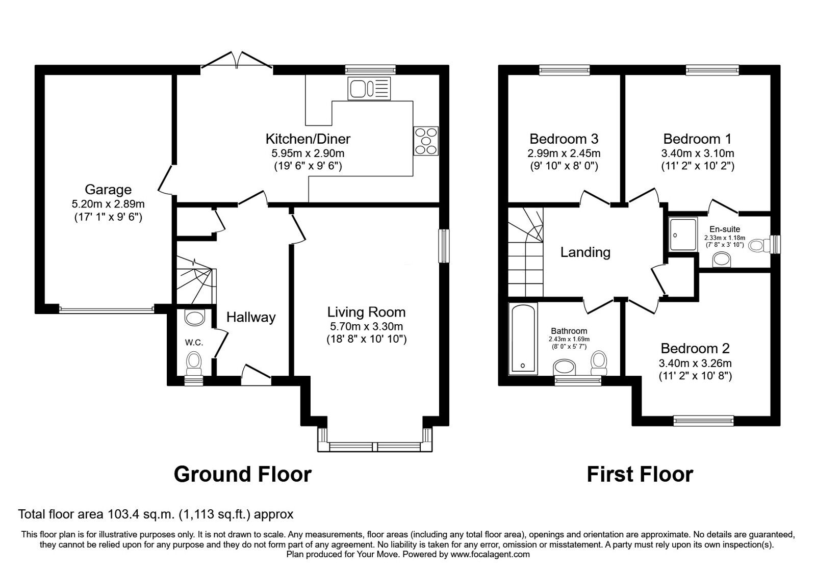 Floorplan of 3 bedroom Detached House for sale, St. Cuthberts Close, Burnfoot, Cumbria, CA7