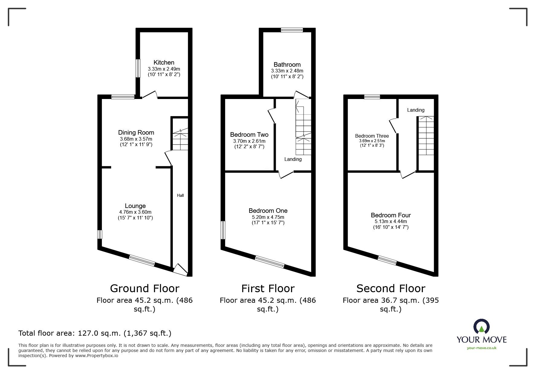 Floorplan of 4 bedroom End Terrace House for sale, Dean Street, Workington, Cumbria, CA14