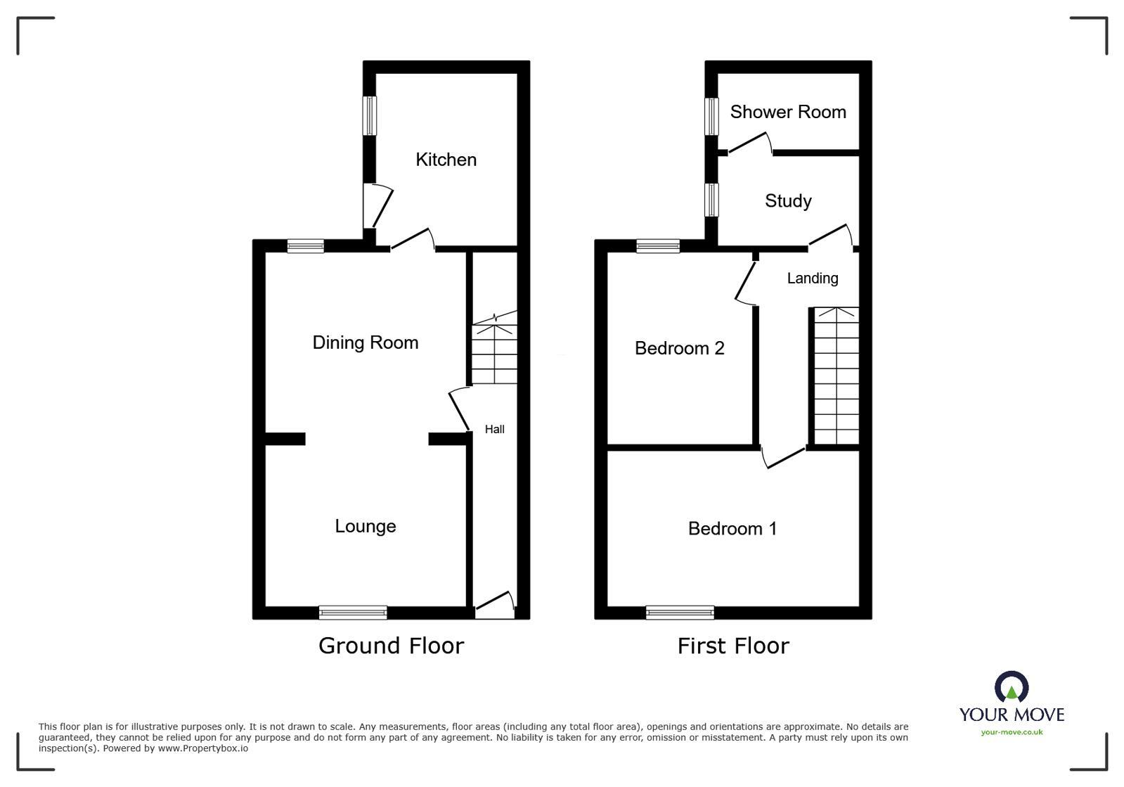 Floorplan of 2 bedroom Mid Terrace House to rent, Whitehaven Road, Cleator Moor, Cumbria, CA25