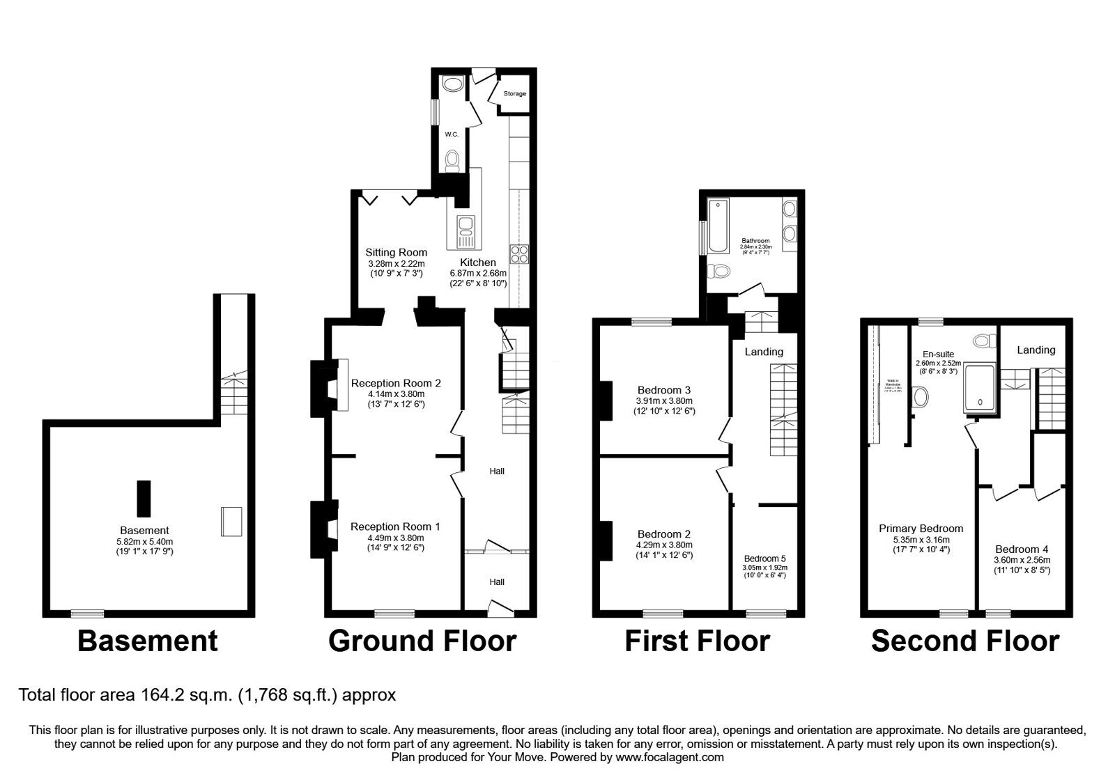 Floorplan of 5 bedroom End Terrace House for sale, Lonsdale Place, Whitehaven, Cumbria, CA28