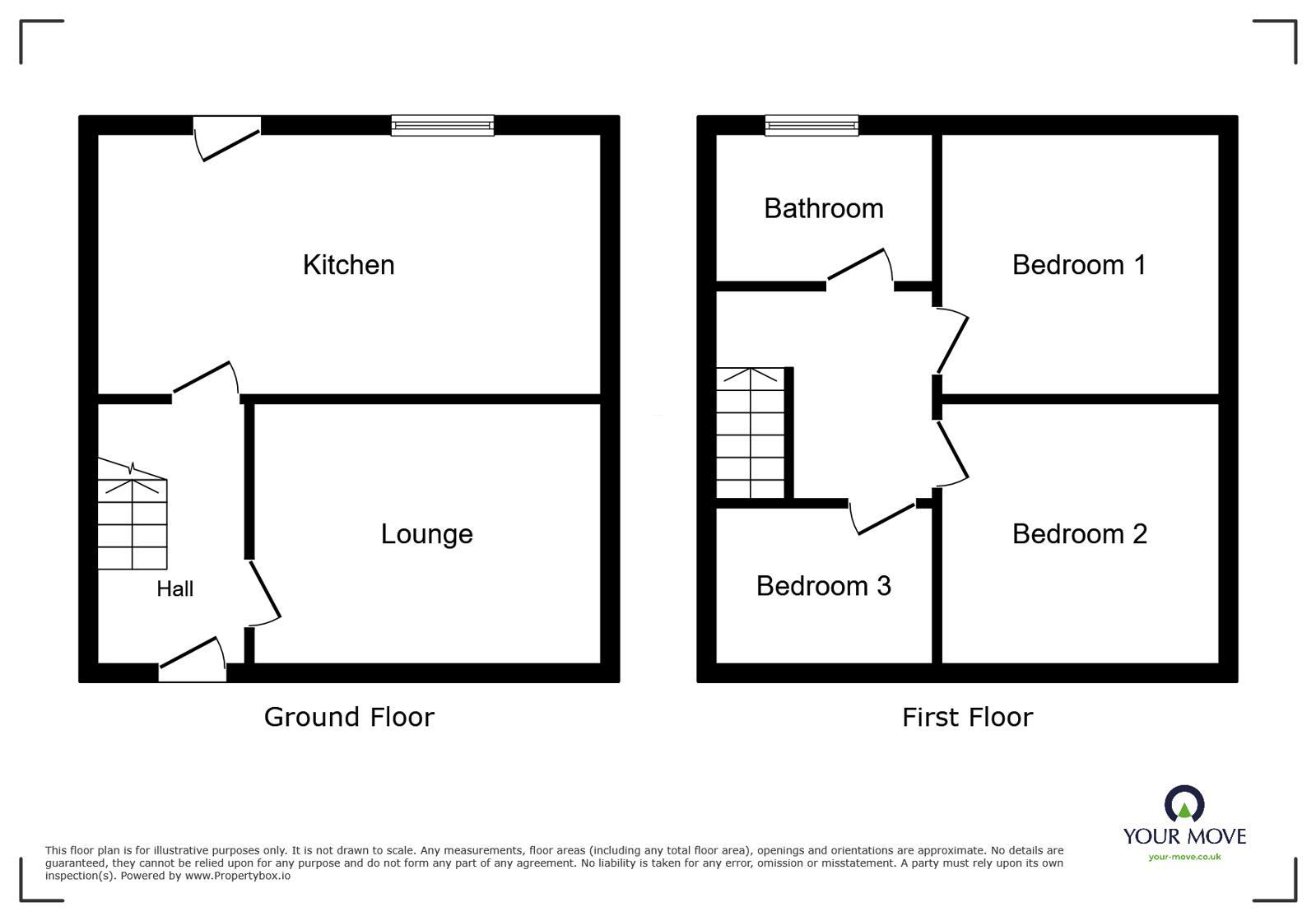 Floorplan of 3 bedroom Mid Terrace House to rent, William Morris Avenue, Cleator Moor, Cumbria, CA25