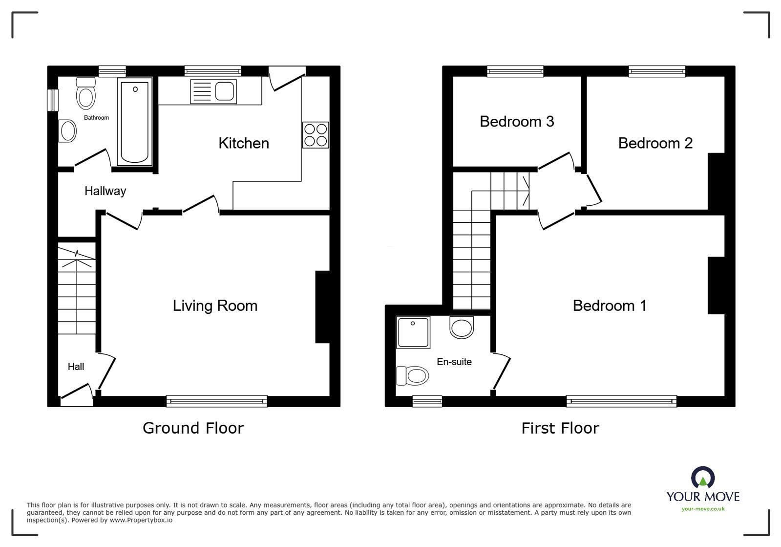 Floorplan of 3 bedroom Mid Terrace House for sale, Hill Top Road, Whitehaven, Cumbria, CA28