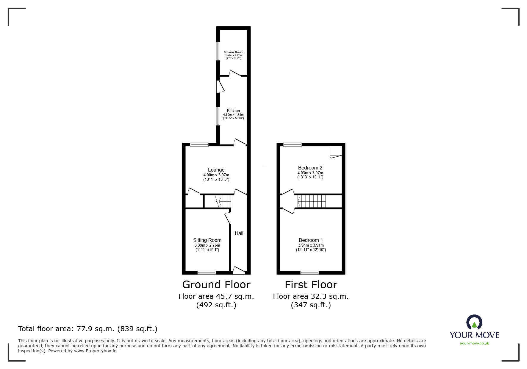 Floorplan of 2 bedroom Mid Terrace House for sale, Hartington Street, Workington, Cumbria, CA14
