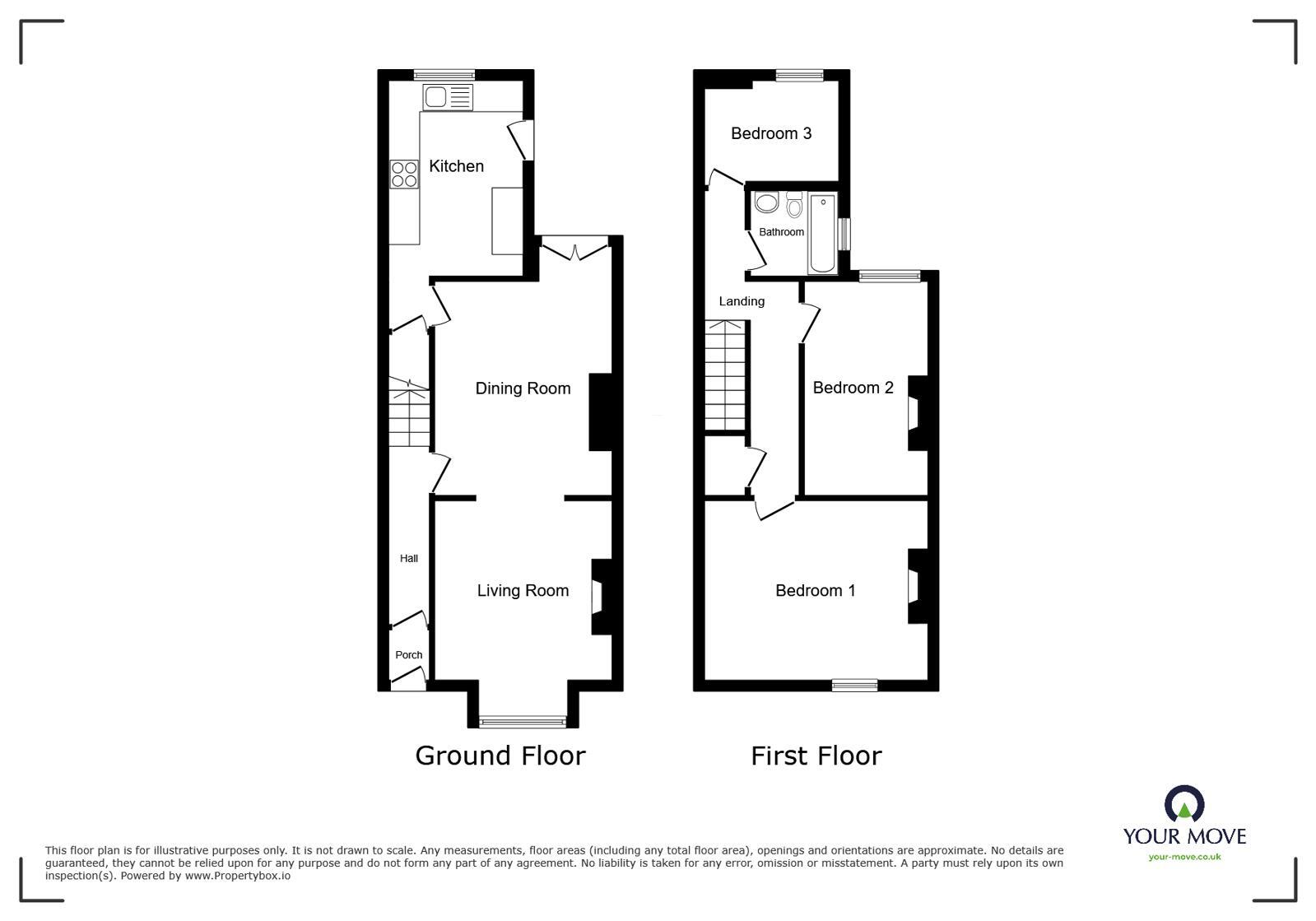Floorplan of 3 bedroom Mid Terrace House for sale, Frostoms Road, Workington, Cumbria, CA14