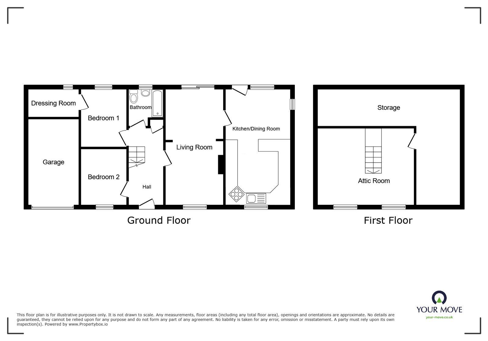 Floorplan of 2 bedroom Detached House for sale, Churchill Drive, Moresby Parks, Cumbria, CA28