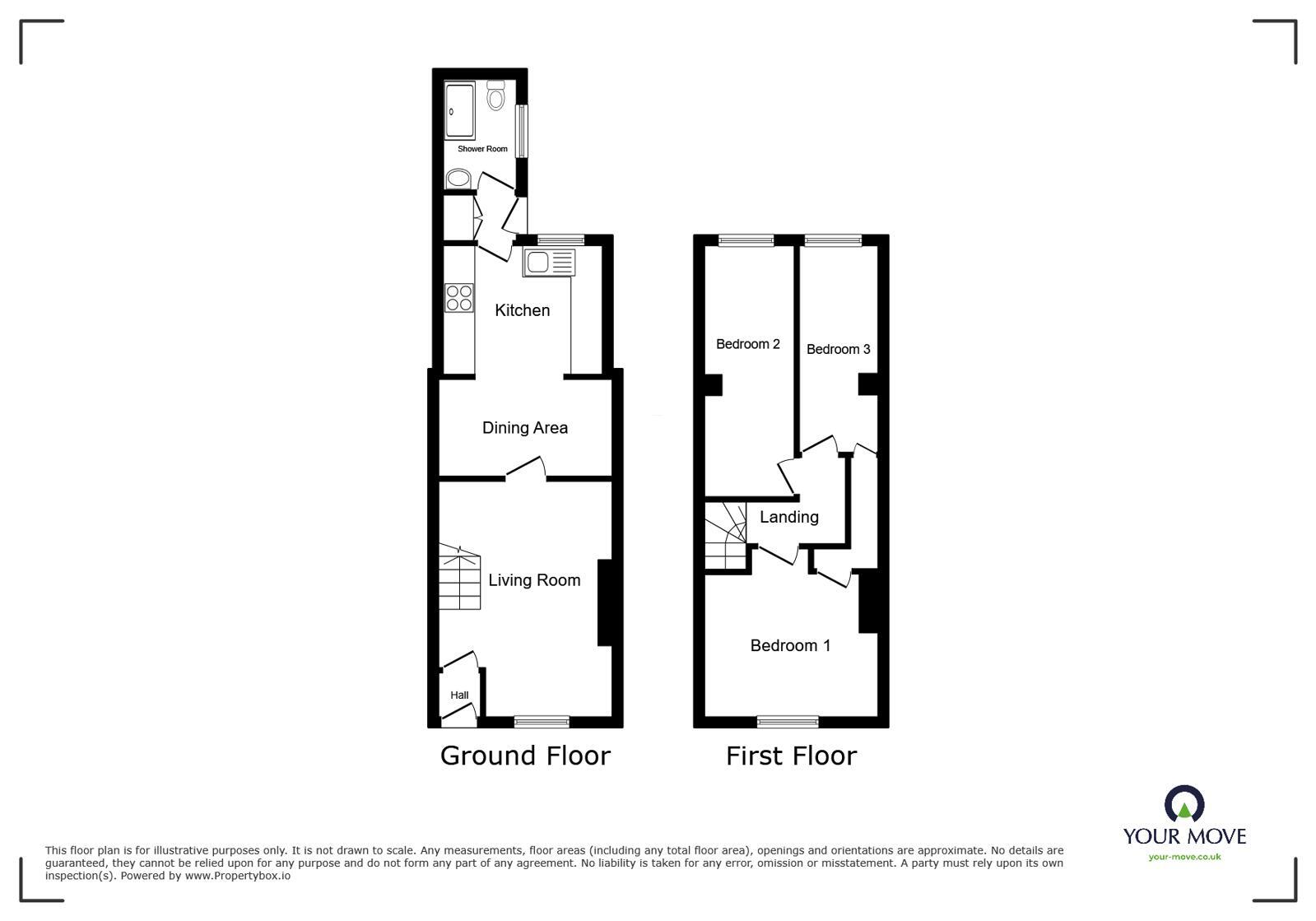 Floorplan of 3 bedroom Mid Terrace House to rent, Trumpet Road, Cleator, Cumbria, CA23