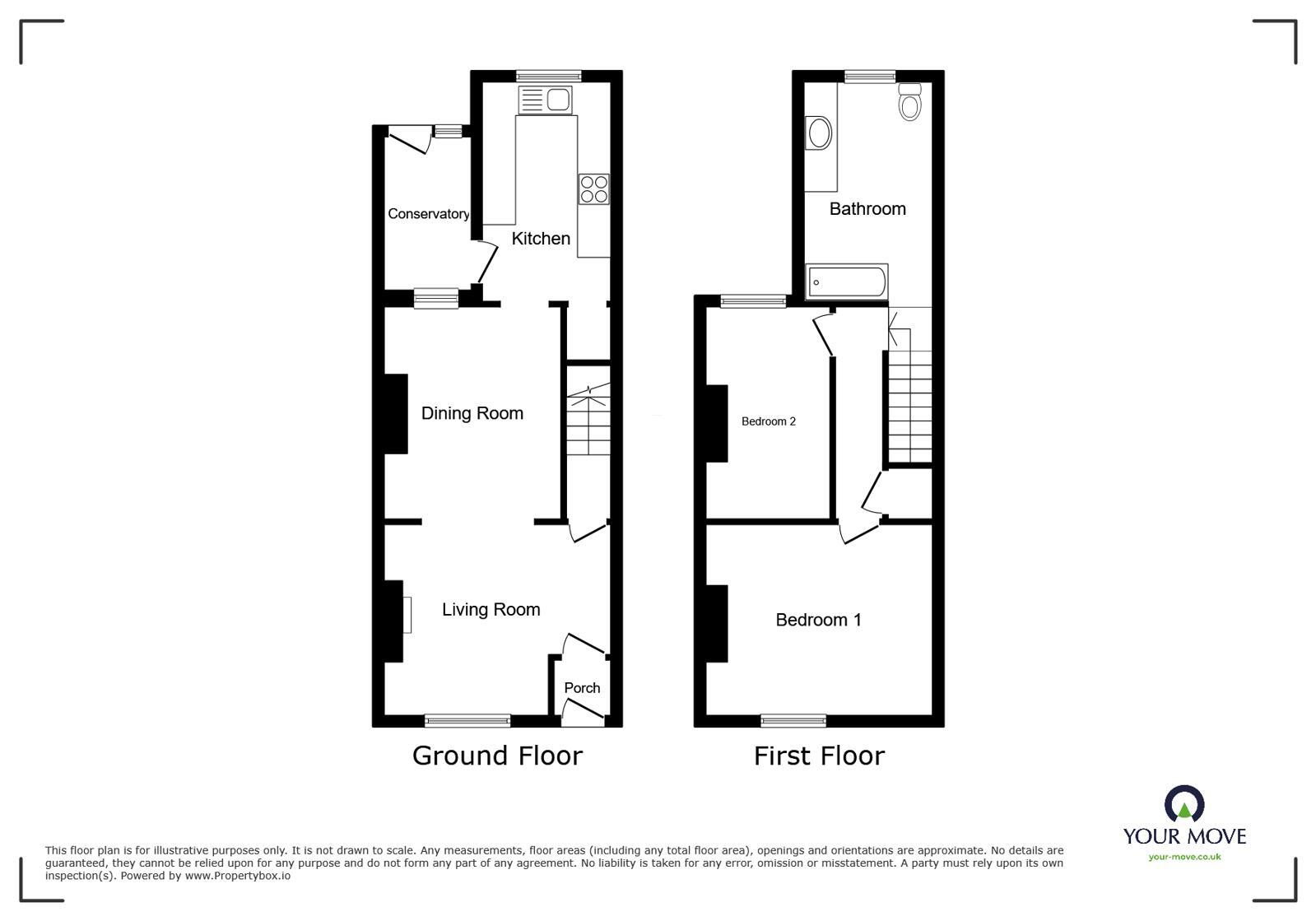 Floorplan of 2 bedroom Mid Terrace House for sale, Darcy Street, Workington, Cumbria, CA14