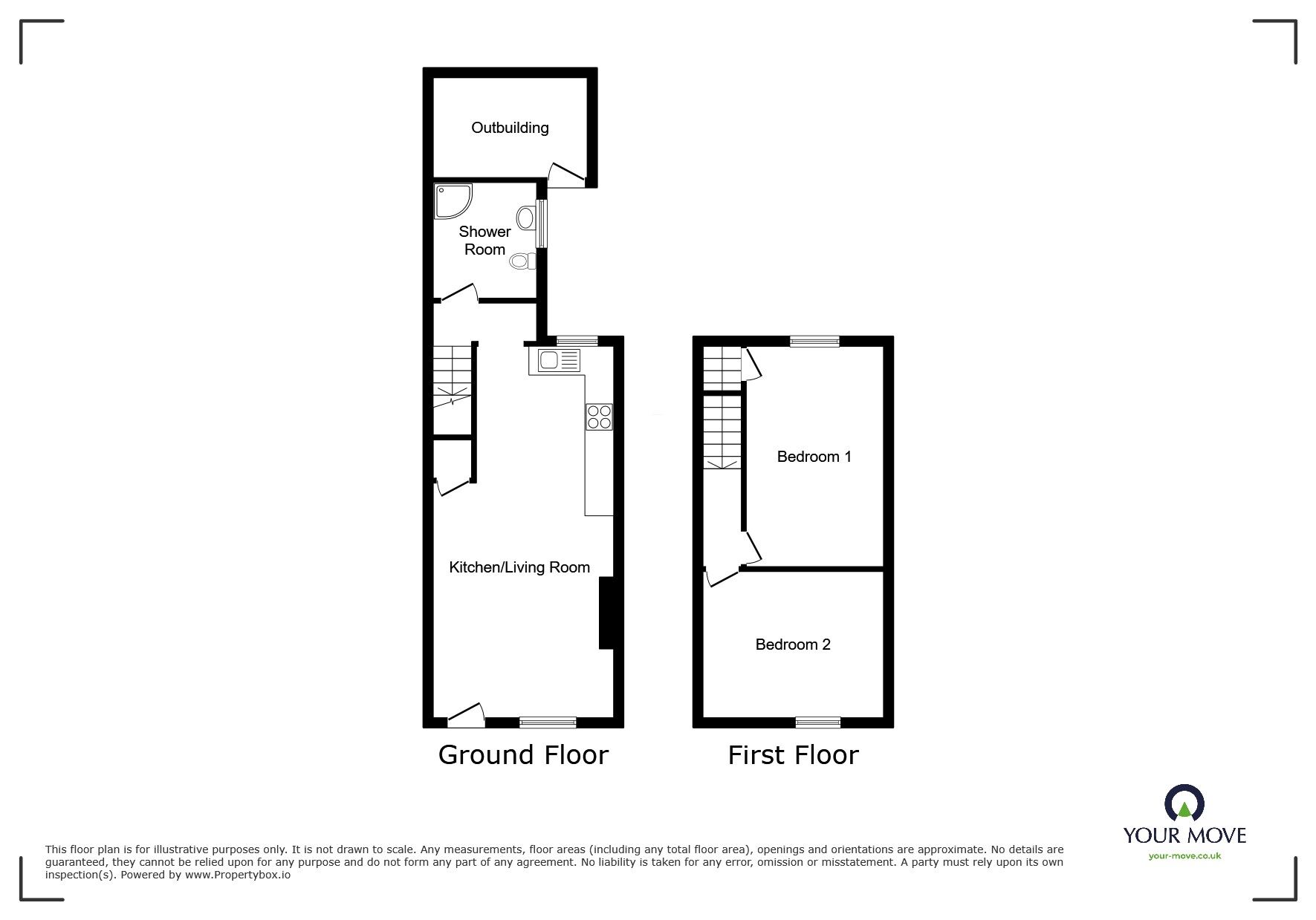 Floorplan of 2 bedroom Mid Terrace House for sale, Church Road, Harrington, Cumbria, CA14