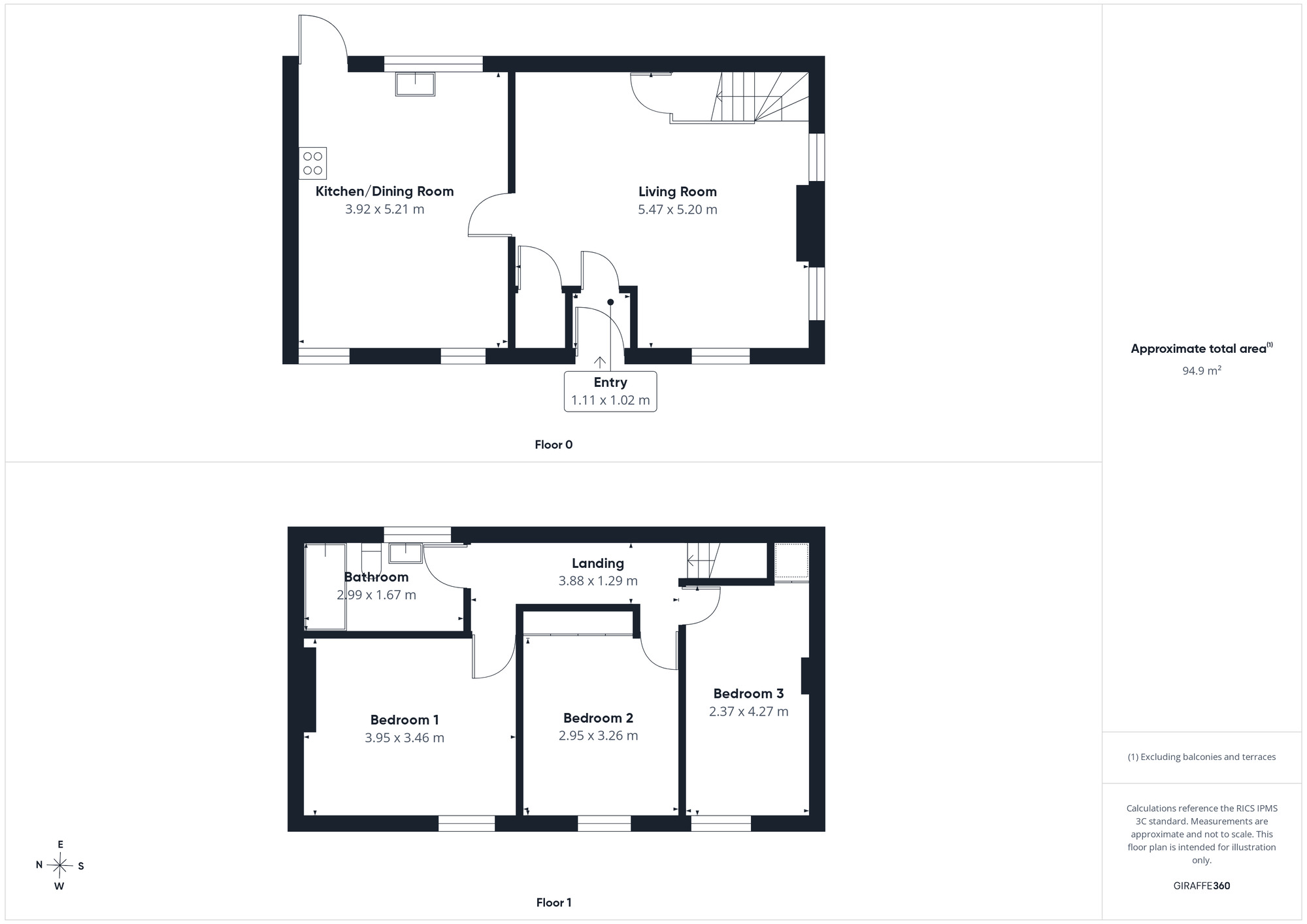 Floorplan of 3 bedroom End Terrace House for sale, Frizington Road, Frizington, Cumbria, CA26