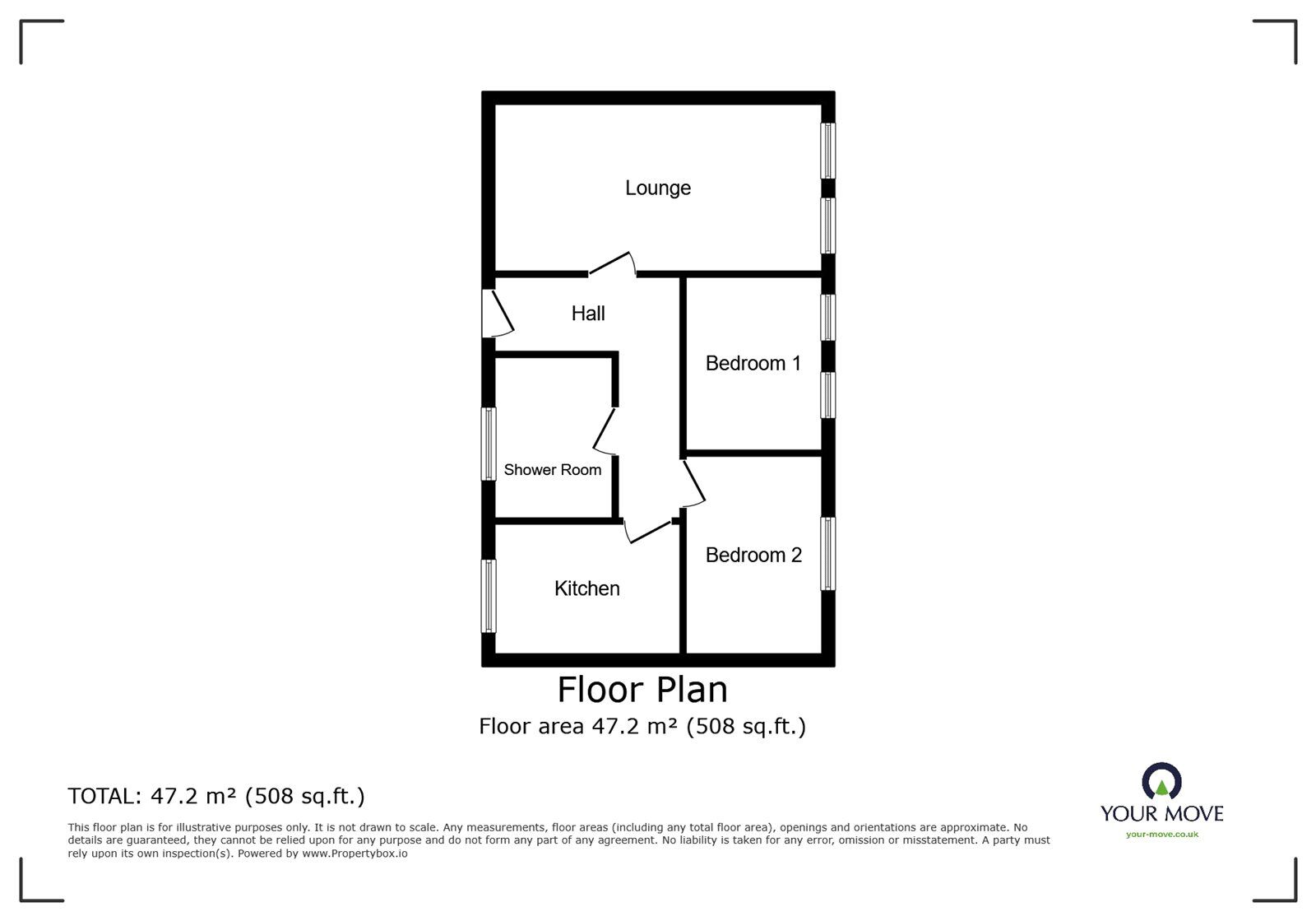 Floorplan of 2 bedroom Flat to rent, Scotch Street, Whitehaven, Cumbria, CA28