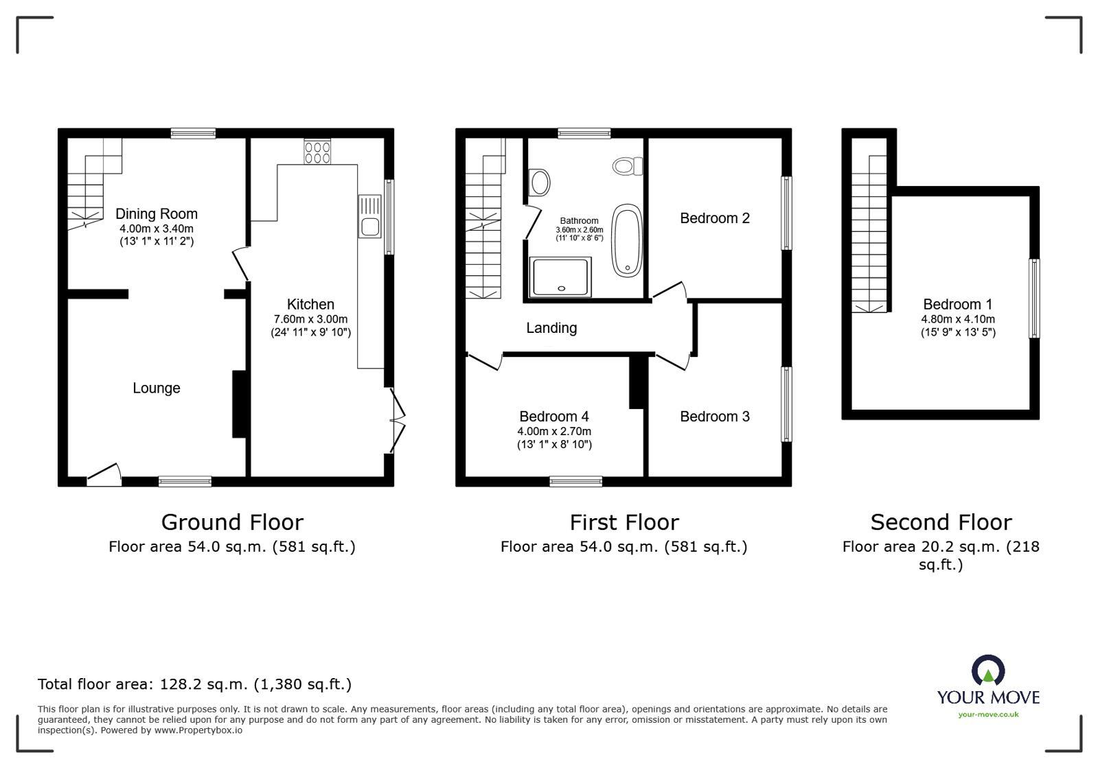 Floorplan of 4 bedroom Semi Detached House for sale, Stubble Green, Drigg, Cumbria, CA19