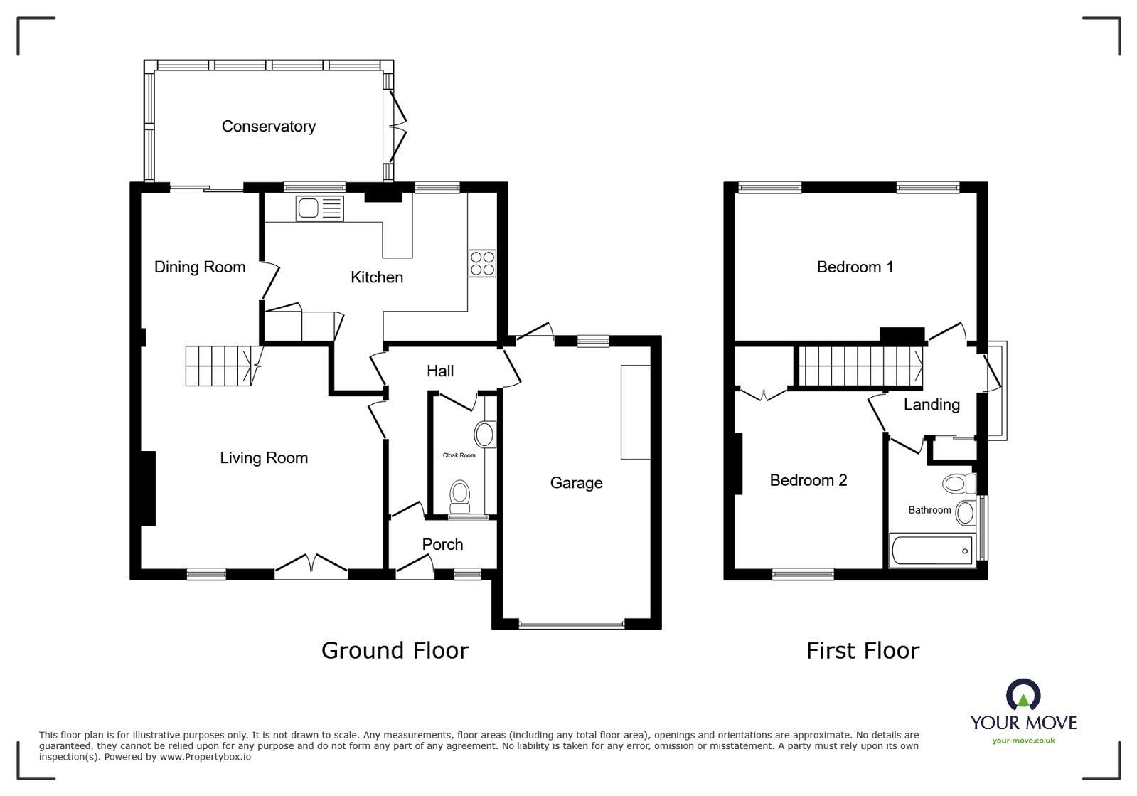 Floorplan of 2 bedroom Semi Detached House for sale, Ashfield Gardens, Workington, Cumbria, CA14