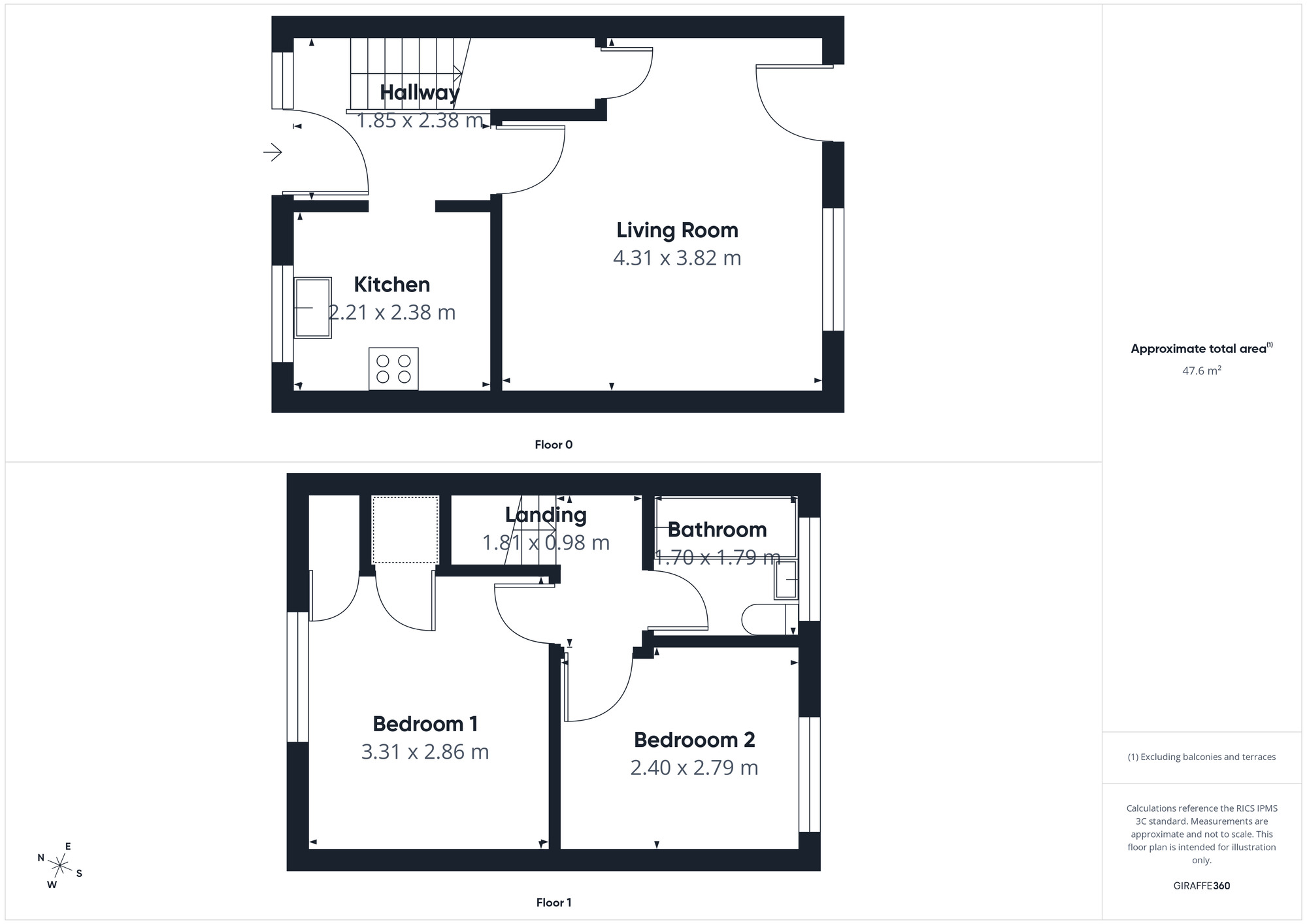 Floorplan of 2 bedroom Semi Detached House for sale, Row Brow Park, Dearham, Cumbria, CA15