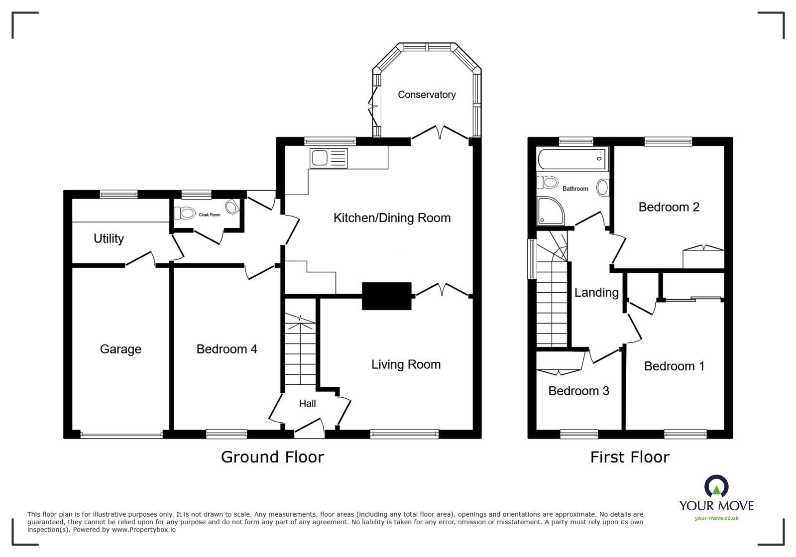 Floorplan of 4 bedroom Semi Detached House for sale, Willow Lane, Cockermouth, Cumbria, CA13