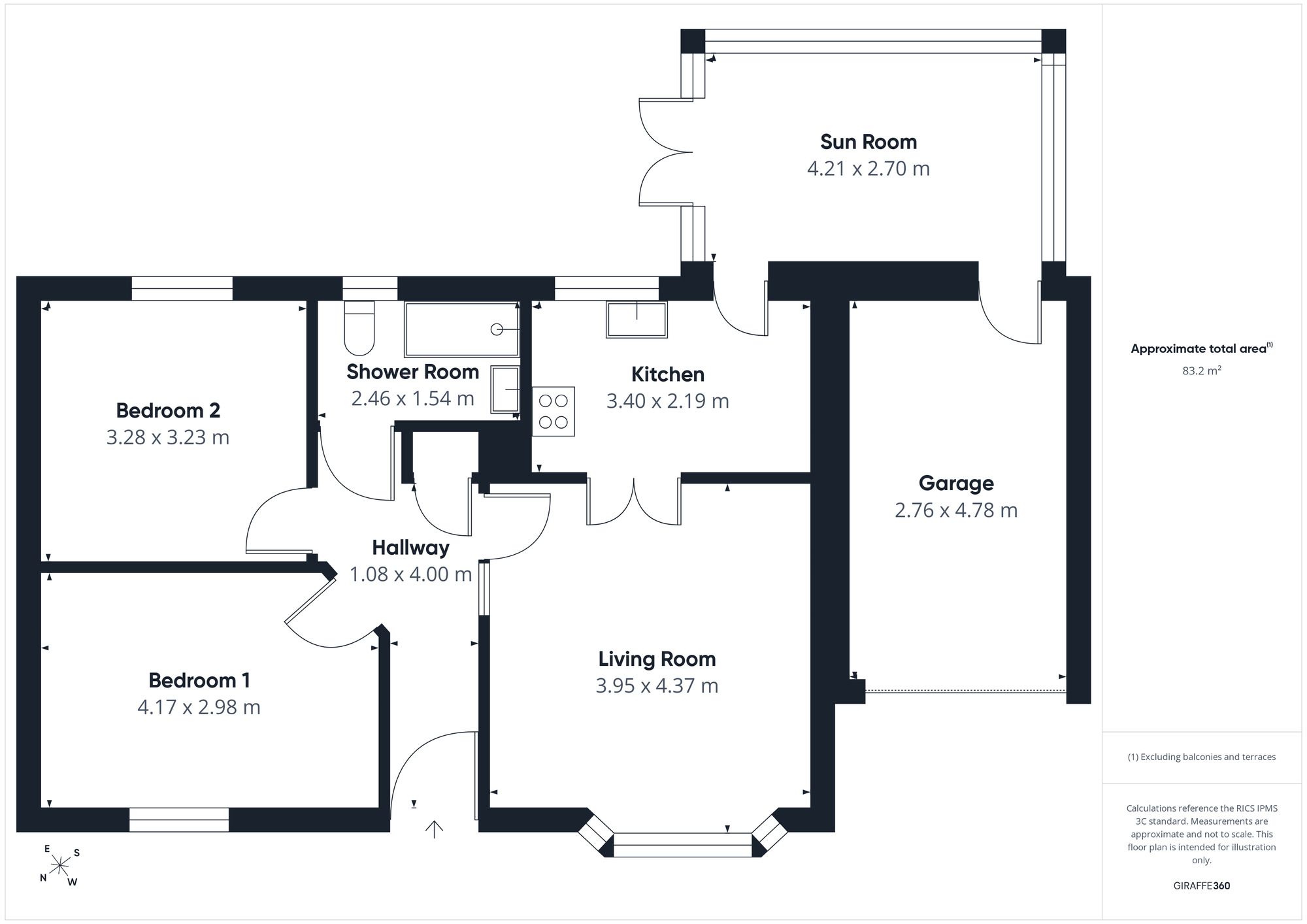 Floorplan of 2 bedroom Link Detached Bungalow for sale, Seacroft Drive, St. Bees, Cumbria, CA27