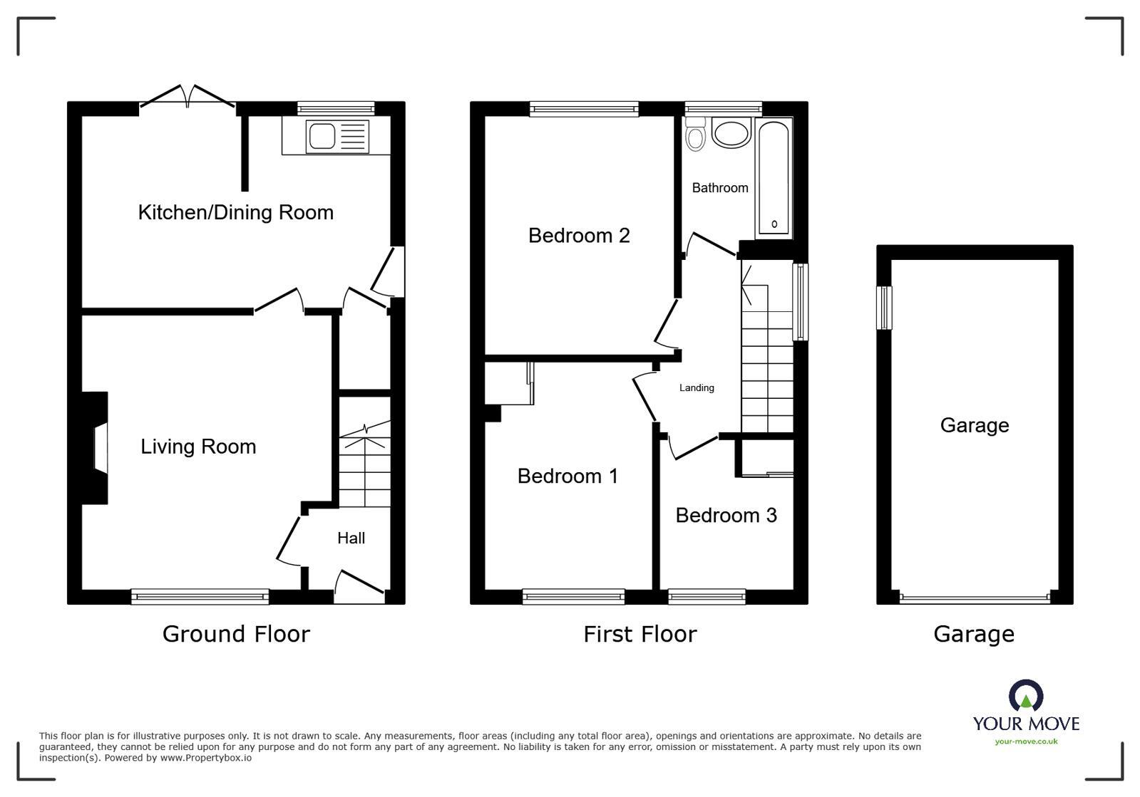 Floorplan of 3 bedroom Semi Detached House for sale, Scawfell Avenue, Workington, Cumbria, CA14