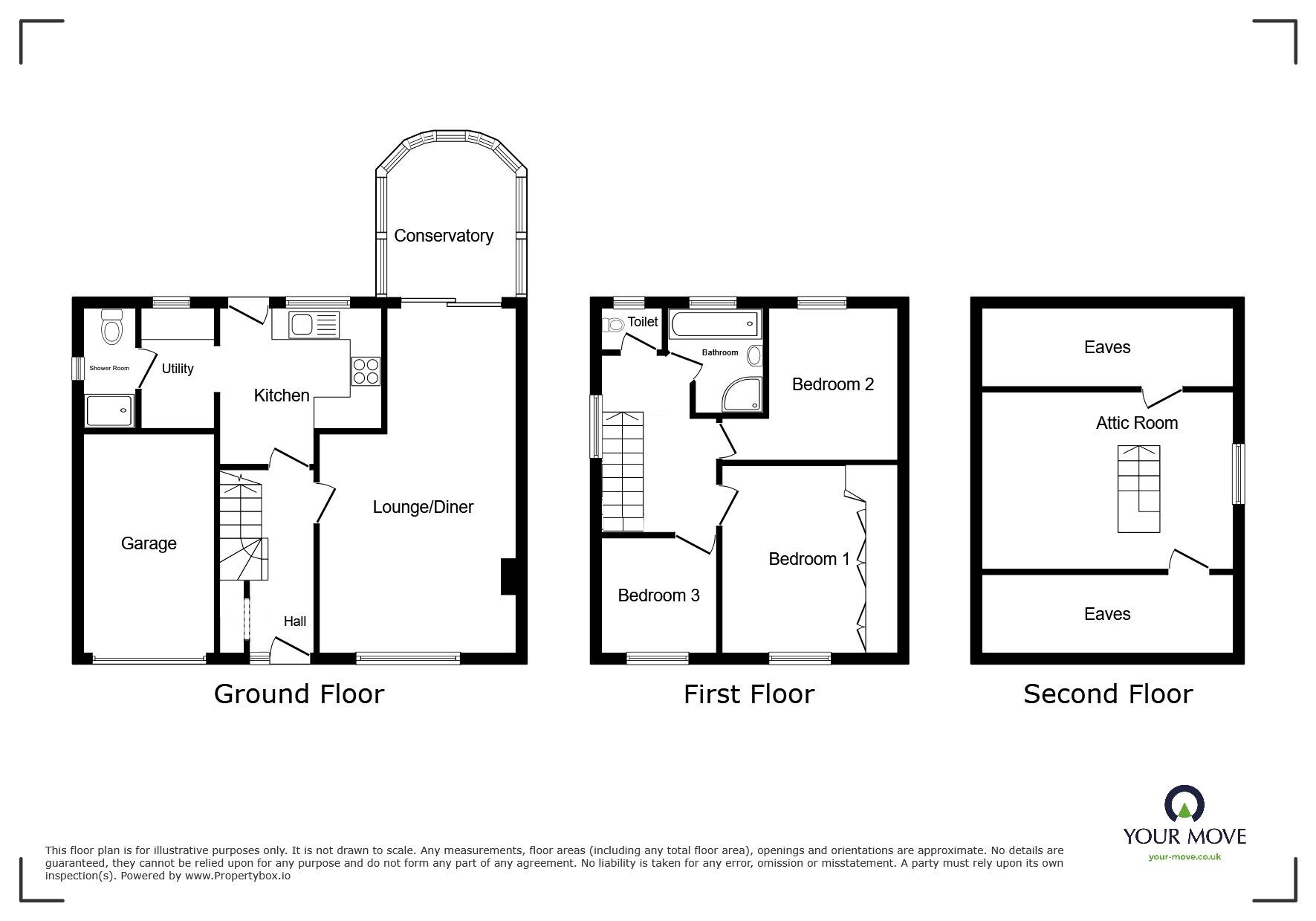 Floorplan of 3 bedroom Semi Detached House for sale, Tower Hill, Whitehaven, Cumbria, CA28