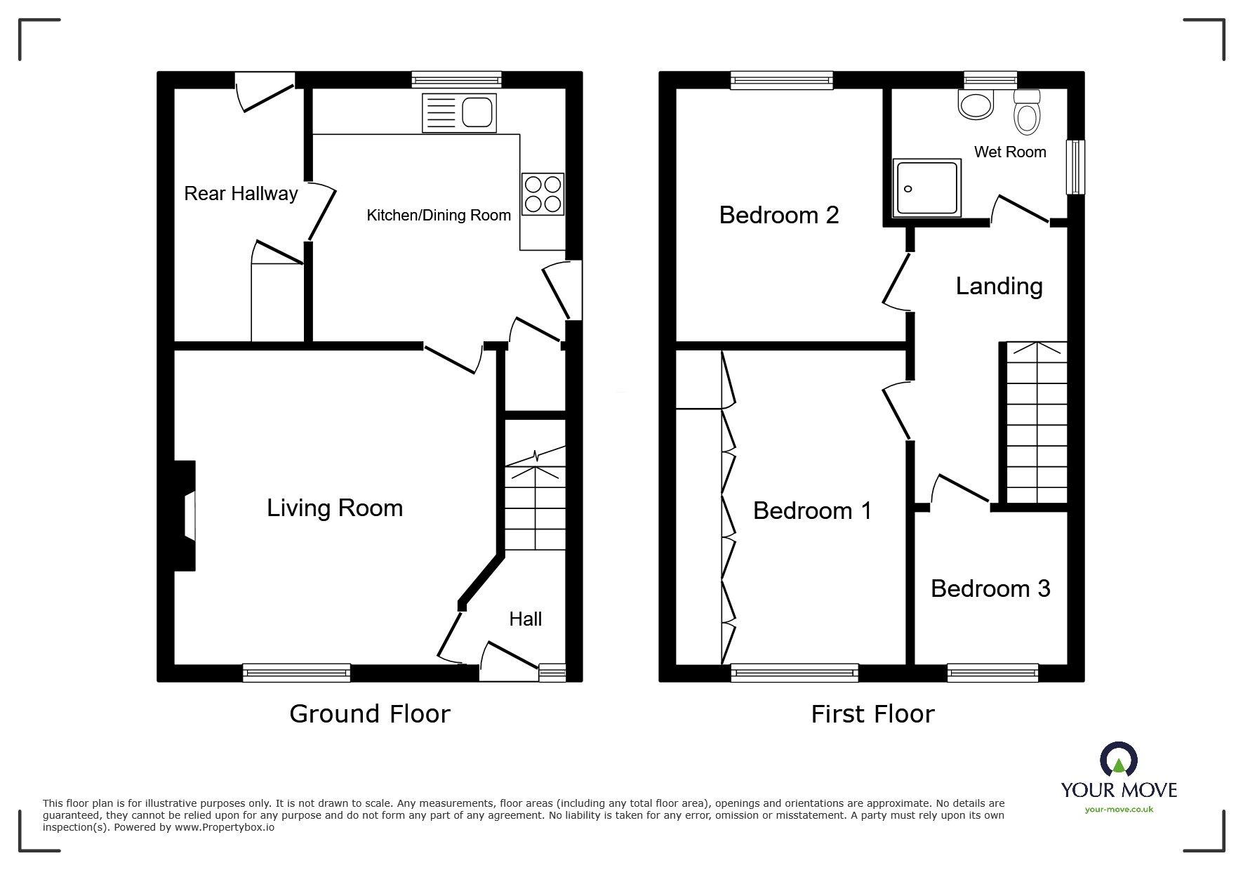 Floorplan of 3 bedroom End Terrace House for sale, Mill Hill, Cleator Moor, Cumbria, CA25