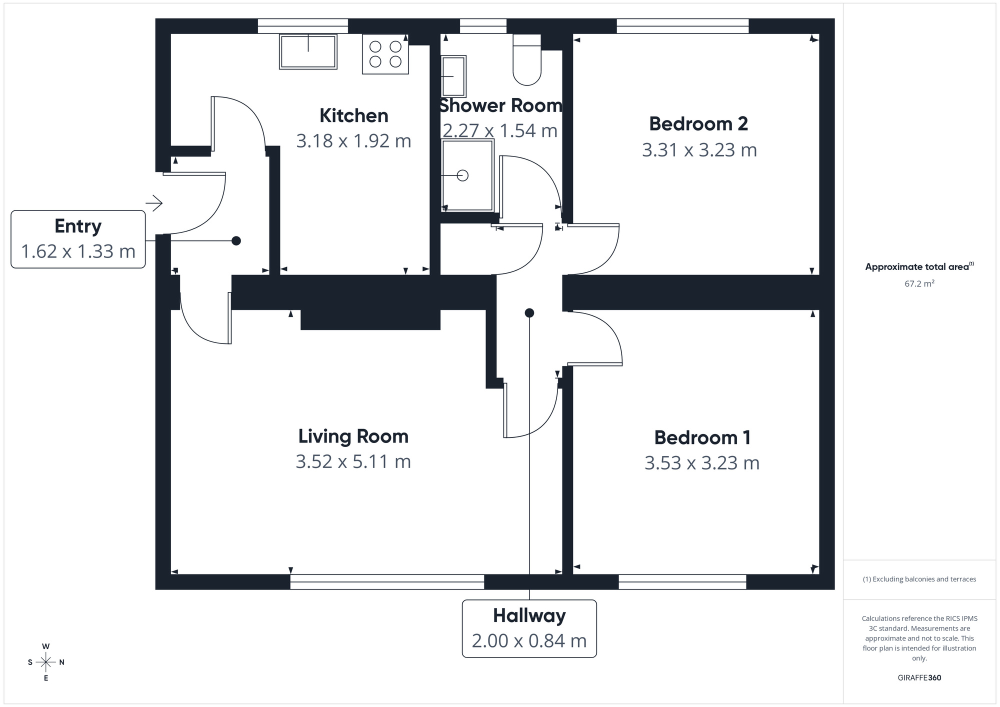 Floorplan of 2 bedroom Flat for sale, Croftside, Cockermouth, Cumbria, CA13