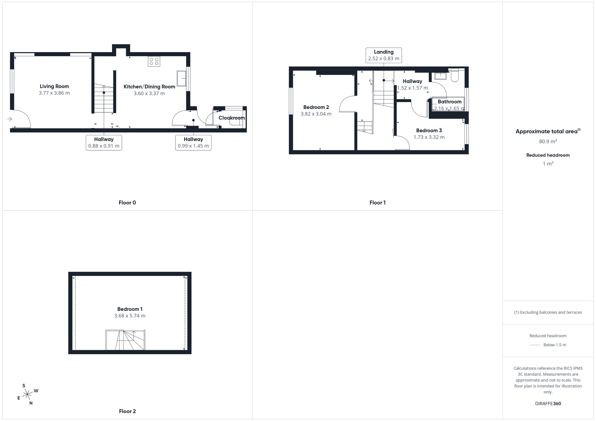 Floorplan of 3 bedroom Mid Terrace House for sale, Moresby Parks Road, Moresby Parks, Cumbria, CA28