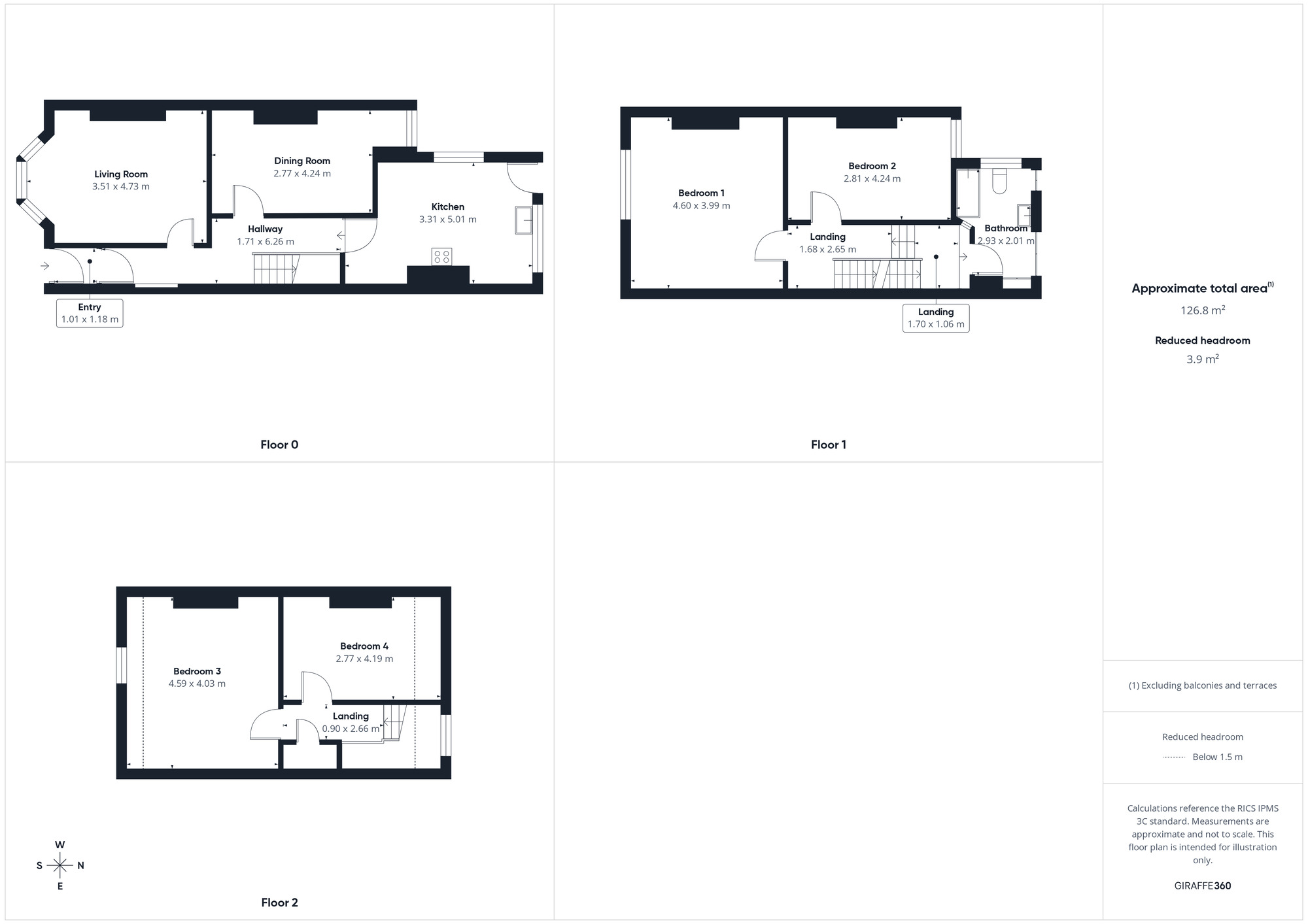 Floorplan of 4 bedroom Mid Terrace House for sale, Harrington Road, Workington, Cumbria, CA14