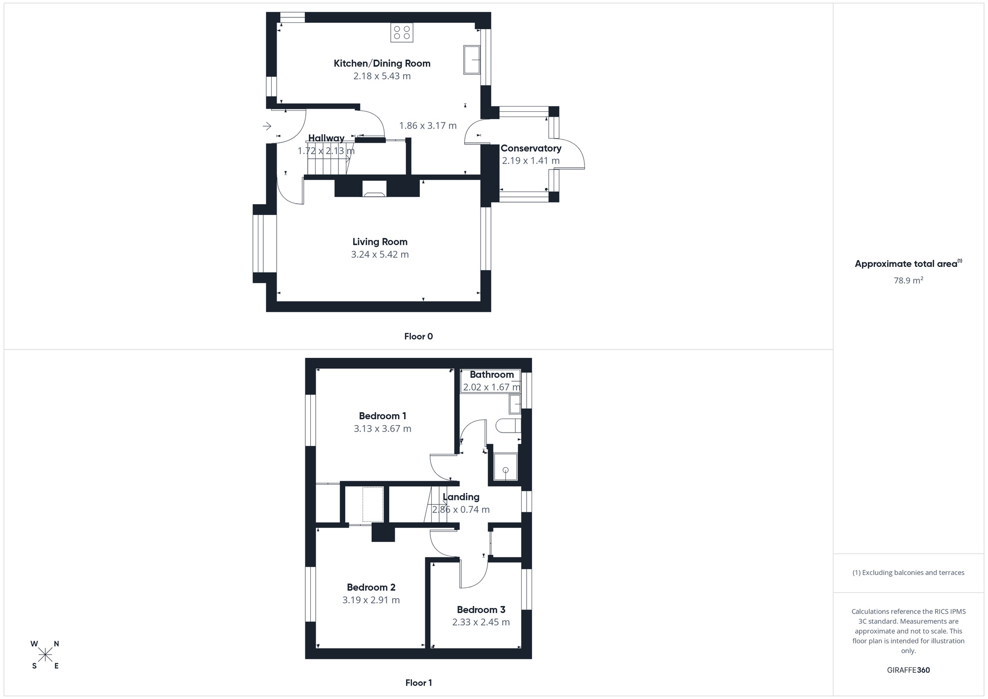Floorplan of 3 bedroom End Terrace House for sale, Rutland Avenue, Whitehaven, Cumbria, CA28