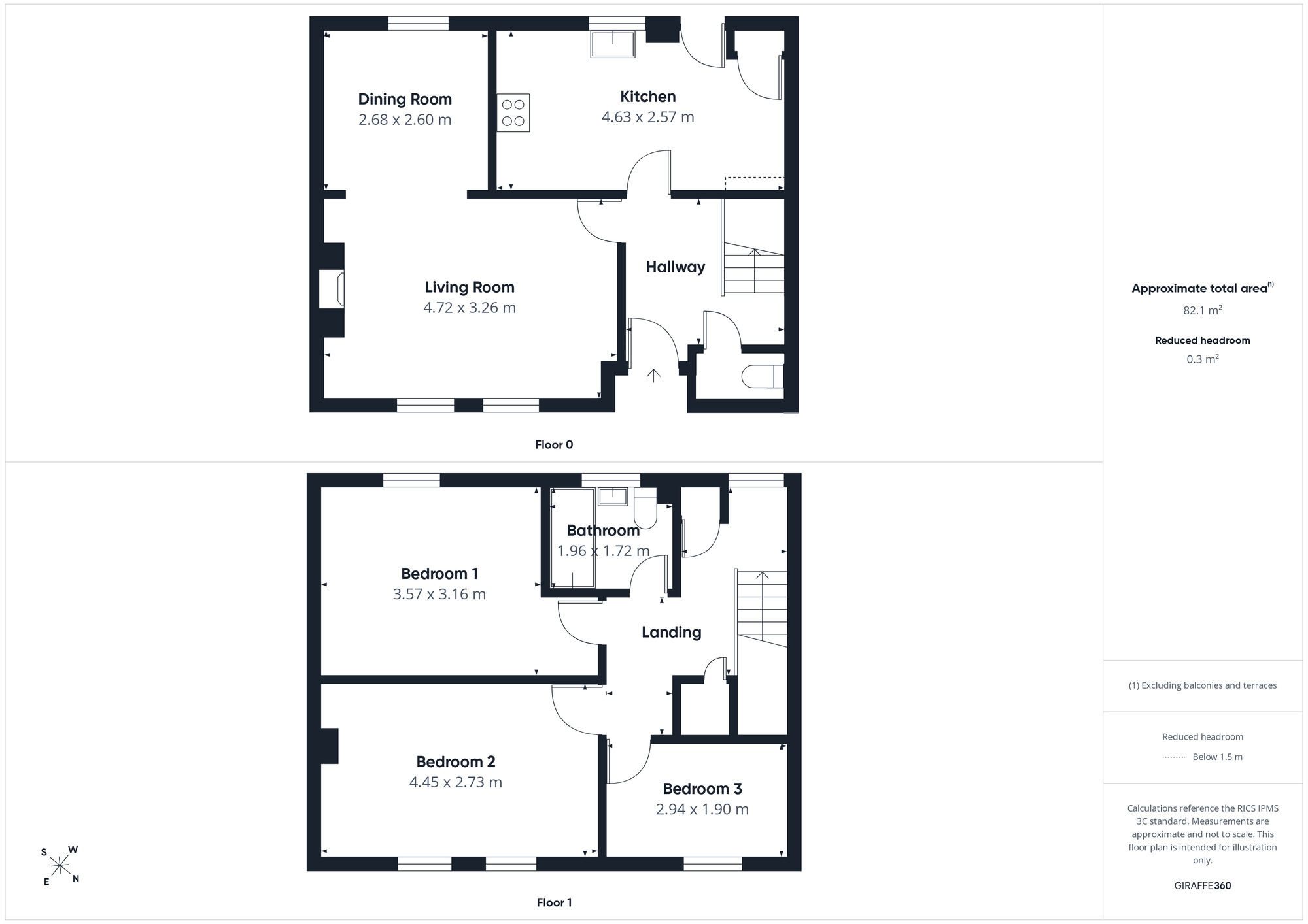 Floorplan of 3 bedroom Mid Terrace House for sale, Wesley Street, Workington, Cumbria, CA14