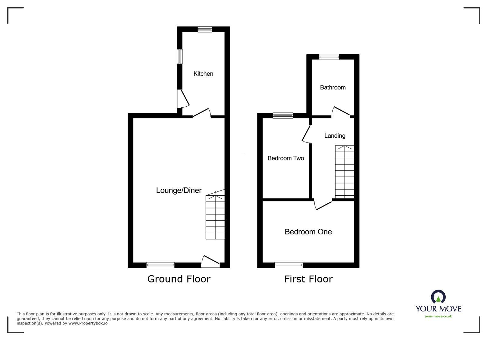 Floorplan of 2 bedroom Mid Terrace House to rent, Ennerdale Road, Cleator Moor, Cumbria, CA25