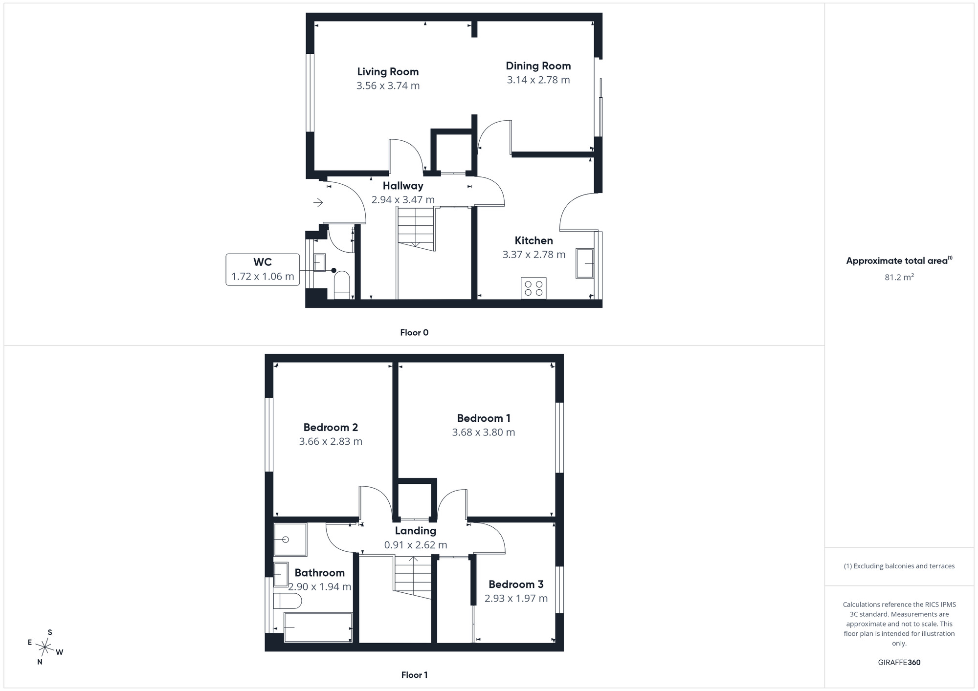 Floorplan of 3 bedroom Mid Terrace House for sale, Moor Place, Frizington, Cumbria, CA26