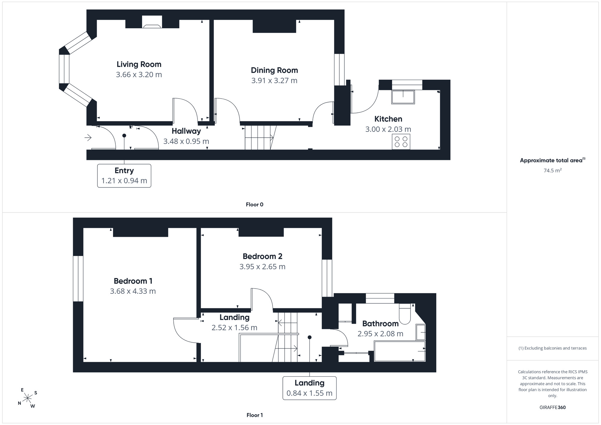 Floorplan of 2 bedroom Mid Terrace House for sale, Elizabeth Terrace, Maryport, Cumbria, CA15