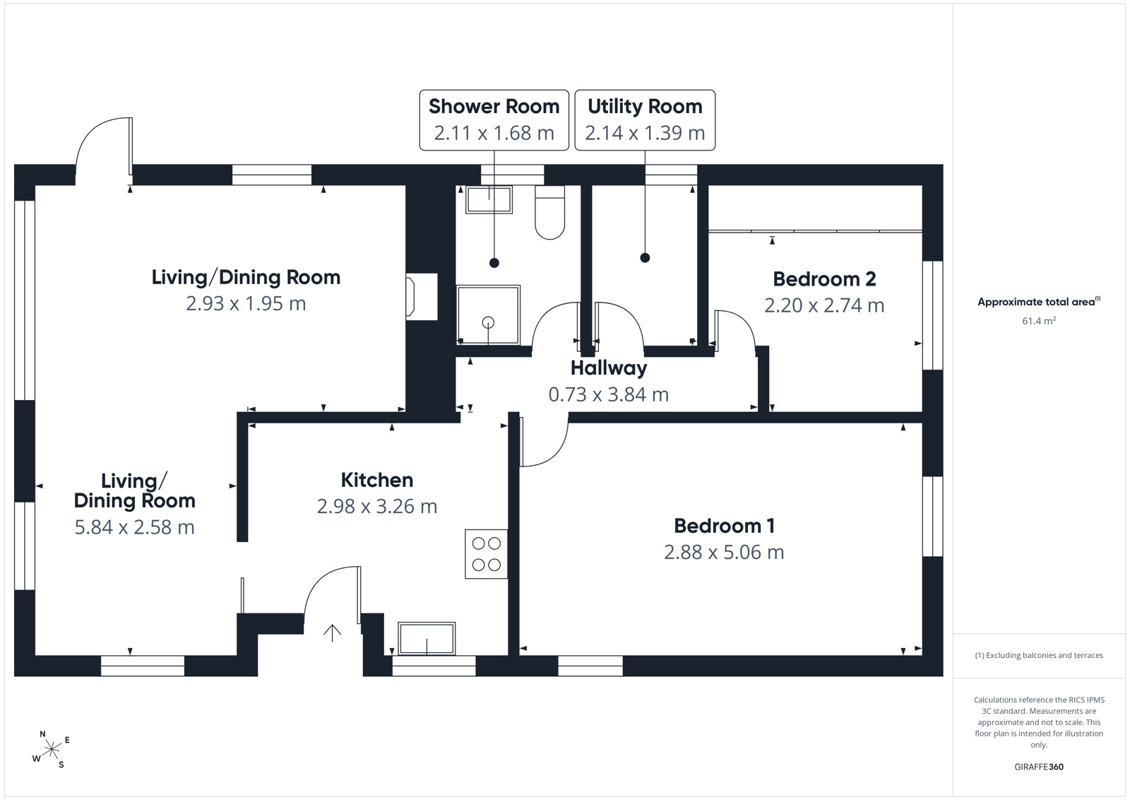 Floorplan of 2 bedroom Park Home Property for sale, Fell View Park, Gosforth, Cumbria, CA20