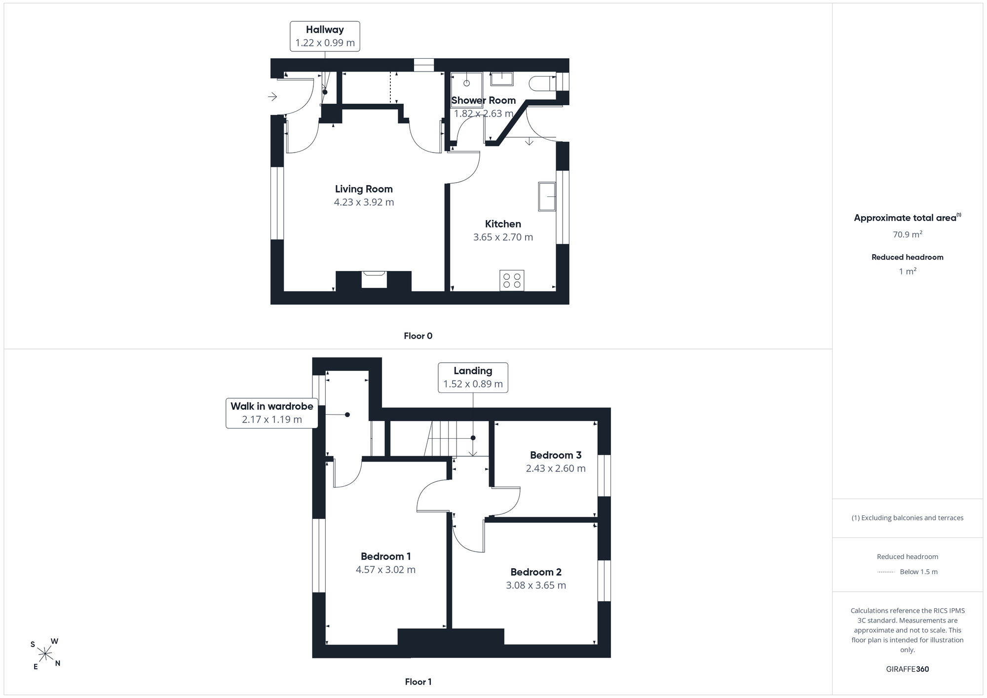 Floorplan of 3 bedroom Mid Terrace House for sale, South View Road, Whitehaven, Cumbria, CA28