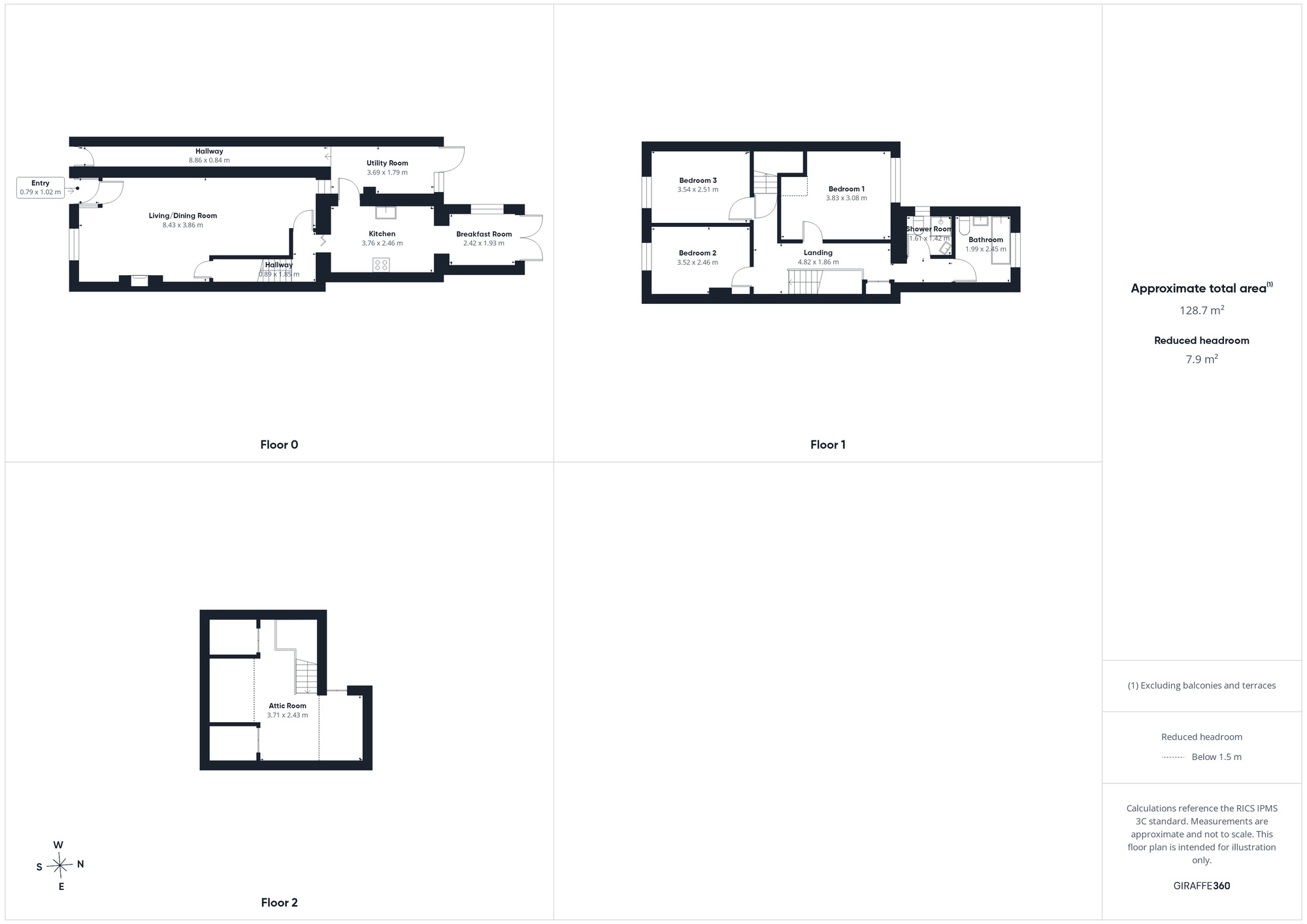 Floorplan of 3 bedroom Mid Terrace House for sale, Arlecdon Parks Road, Arlecdon, Cumbria, CA26