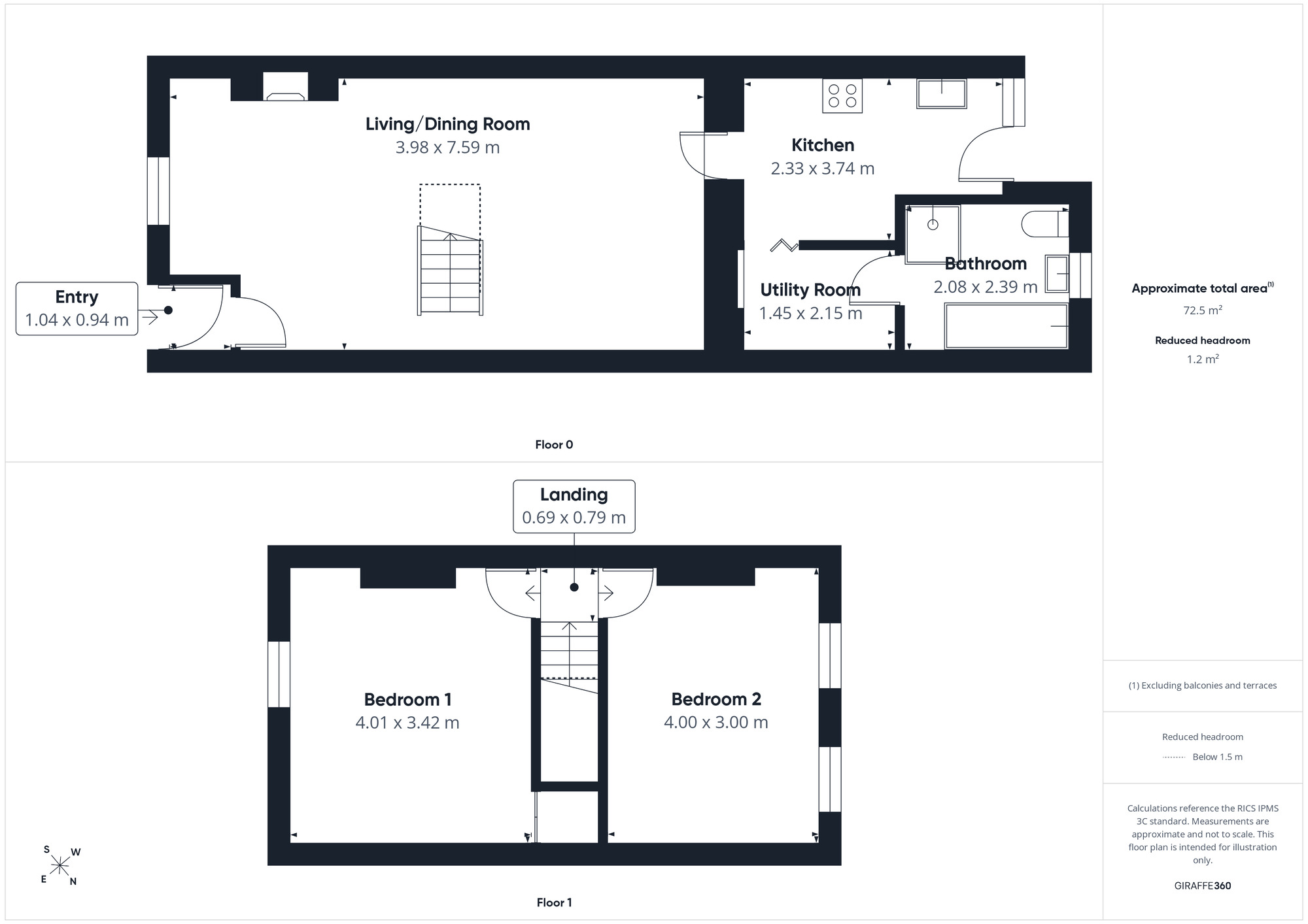 Floorplan of 2 bedroom Mid Terrace House for sale, Cranbourne Street, Workington, Cumbria, CA14