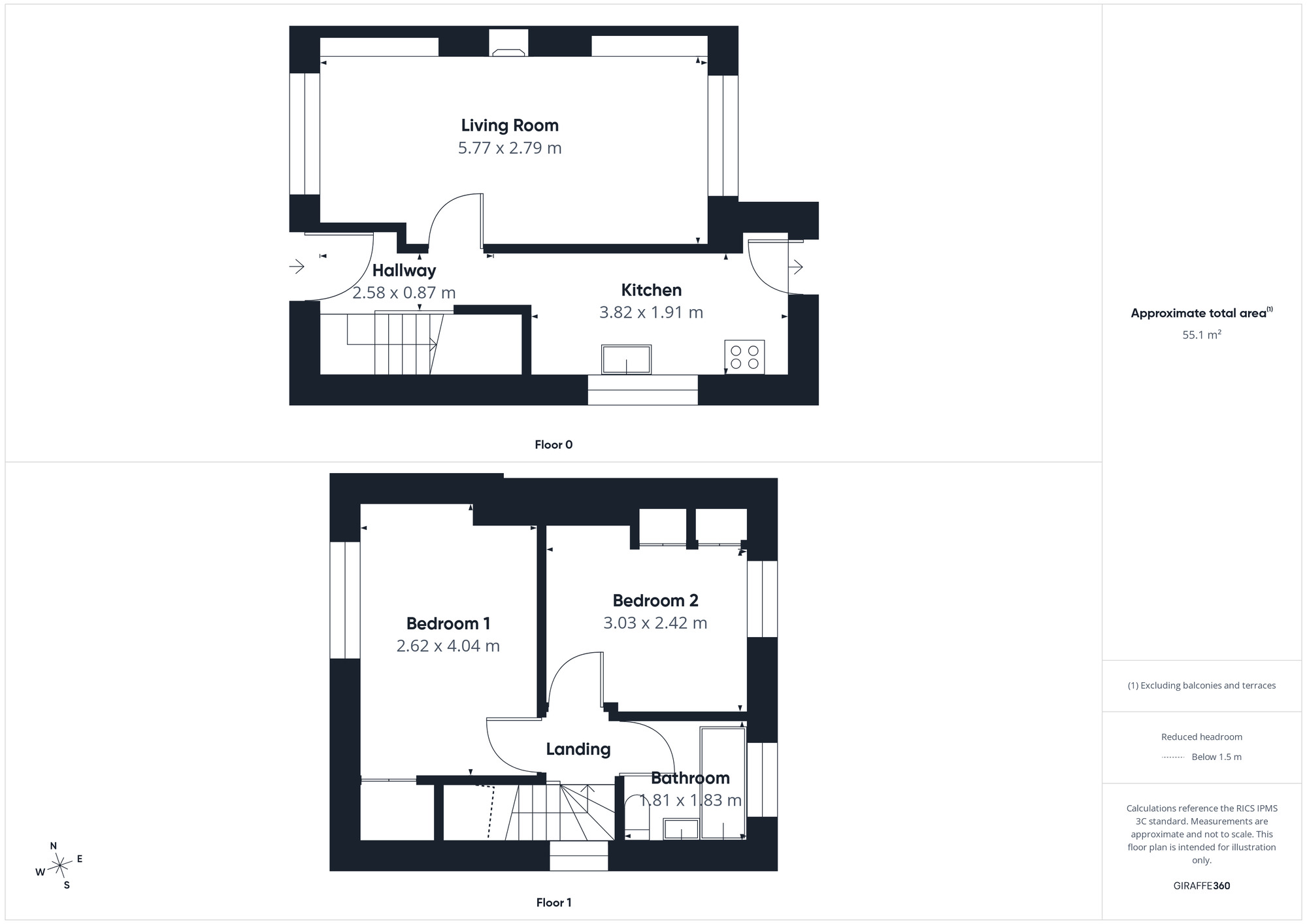 Floorplan of 2 bedroom Semi Detached House for sale, Moss Bay Road, Workington, Cumbria, CA14