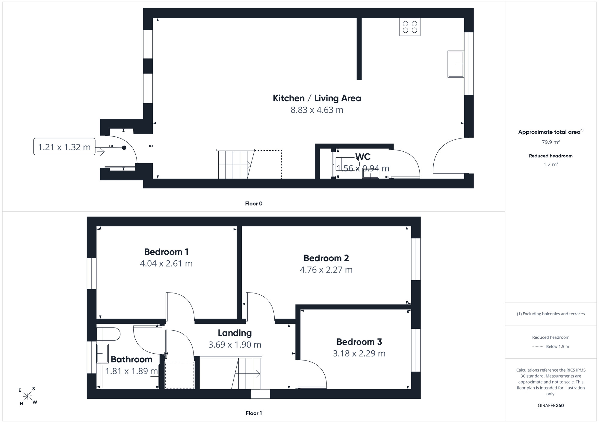 Floorplan of 3 bedroom End Terrace House for sale, Braystones, Beckermet, Cumbria, CA21