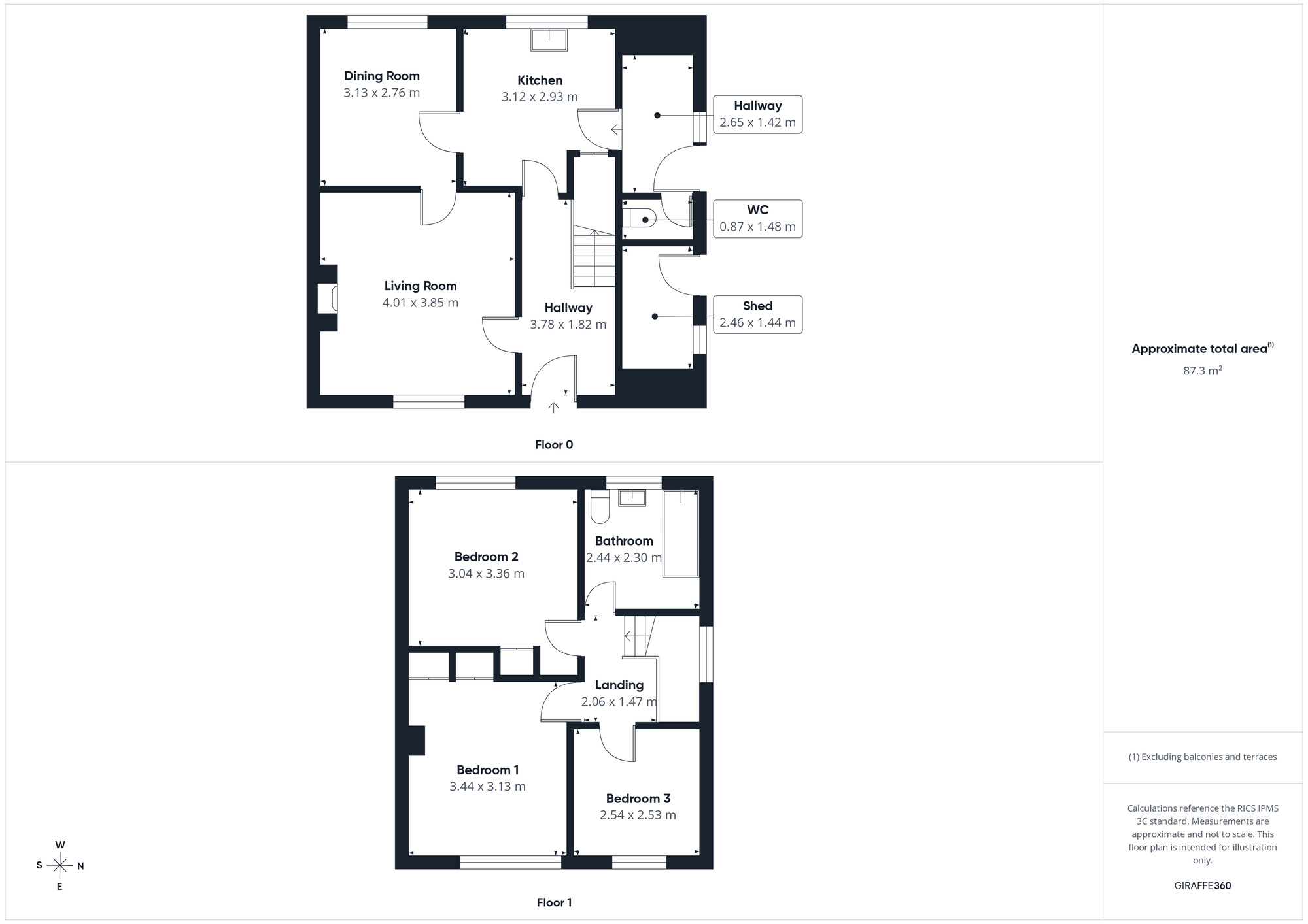 Floorplan of 3 bedroom Semi Detached House for sale, Meadow View, Lowca, Cumbria, CA28