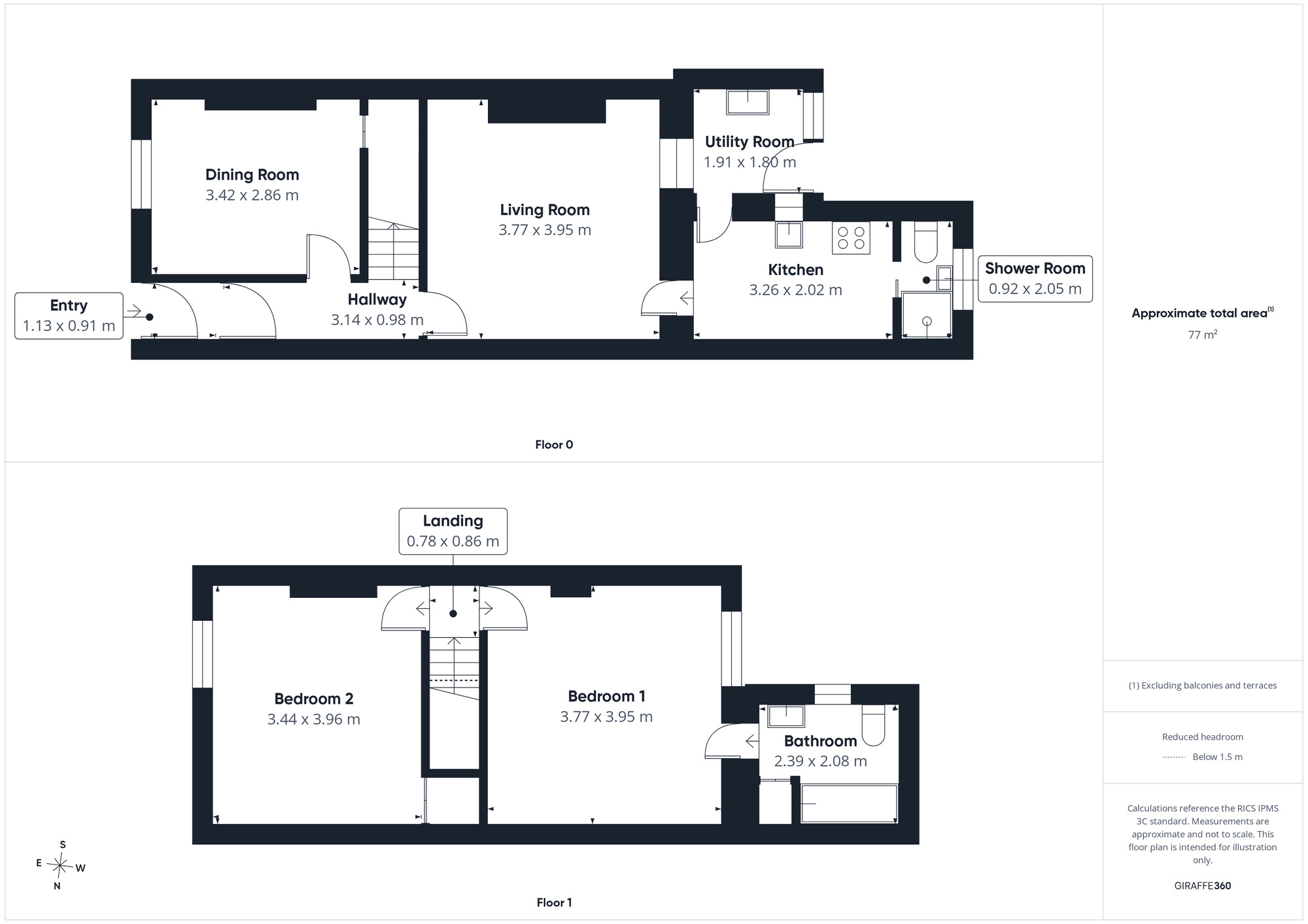 Floorplan of 2 bedroom Mid Terrace House for sale, Frizington Road, Frizington, Cumbria, CA26