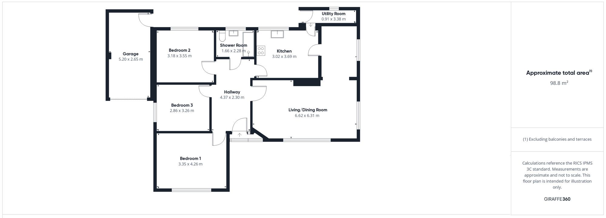 Floorplan of 3 bedroom Detached Bungalow for sale, Bannatyne Drive, High Harrington, Cumbria, CA14