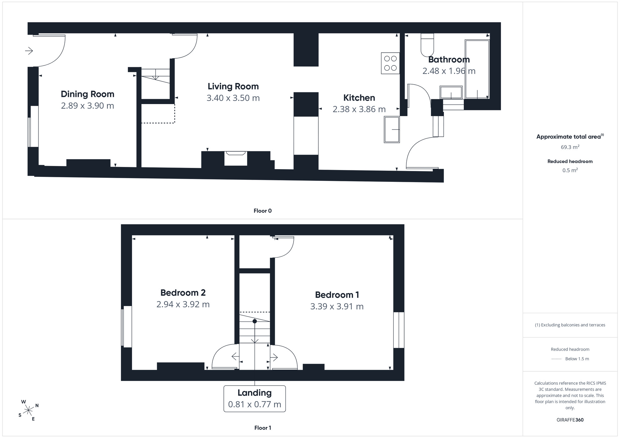 Floorplan of 2 bedroom Mid Terrace House for sale, Ennerdale Road, Cleator Moor, Cumbria, CA25