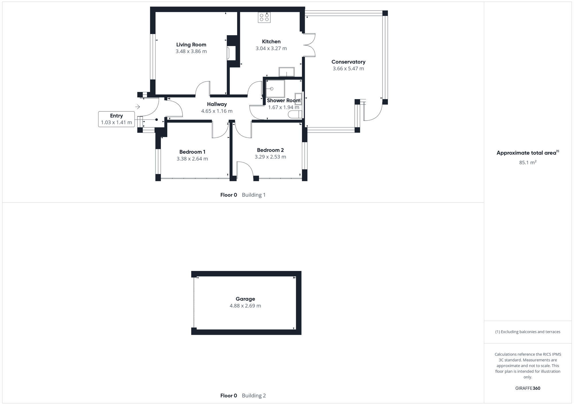 Floorplan of 2 bedroom Semi Detached Bungalow for sale, Beechwood Close, Maryport, Cumbria, CA15
