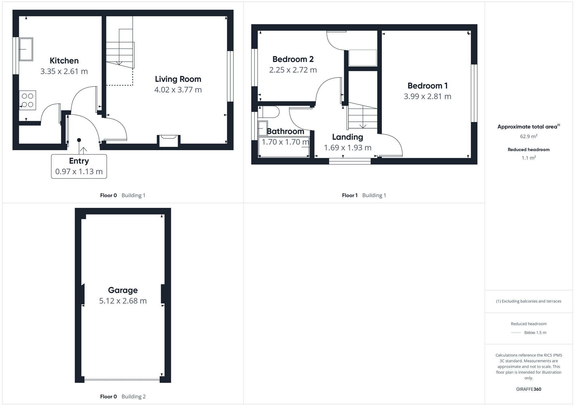 Floorplan of 2 bedroom Semi Detached House for sale, Ruskin Place, Cleator Moor, Cumbria, CA25