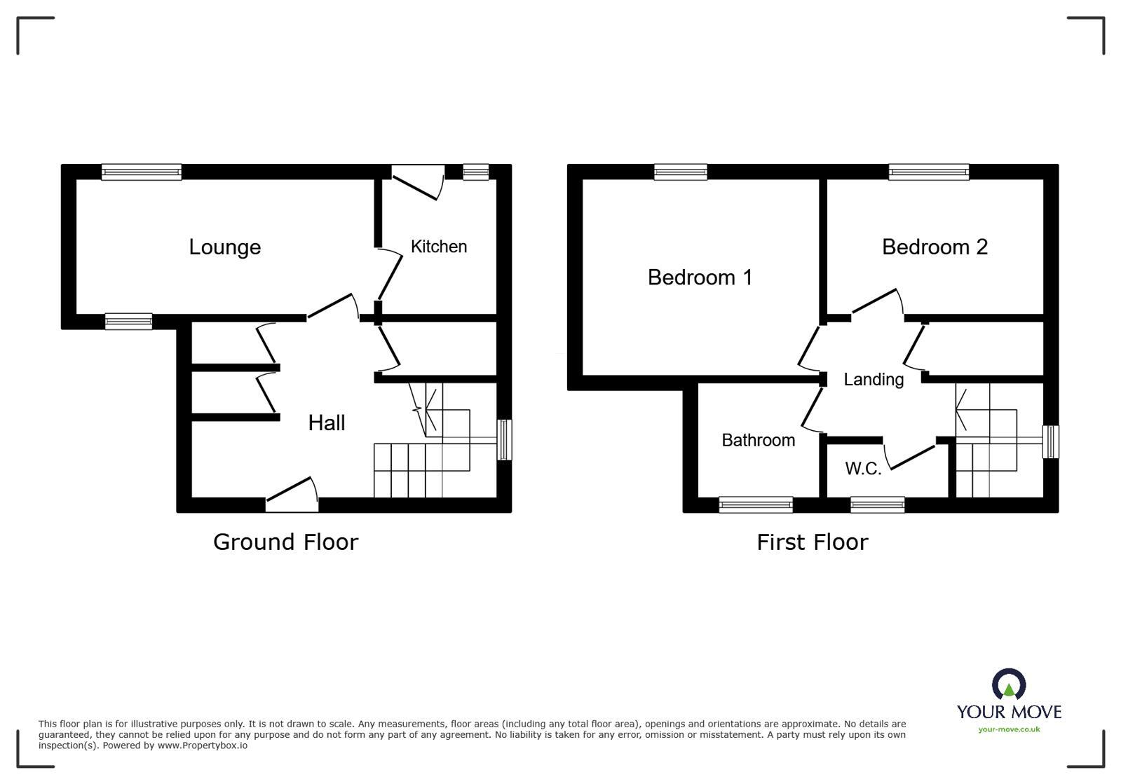Floorplan of 2 bedroom End Terrace House to rent, Newlands Gardens, Workington, Cumbria, CA14