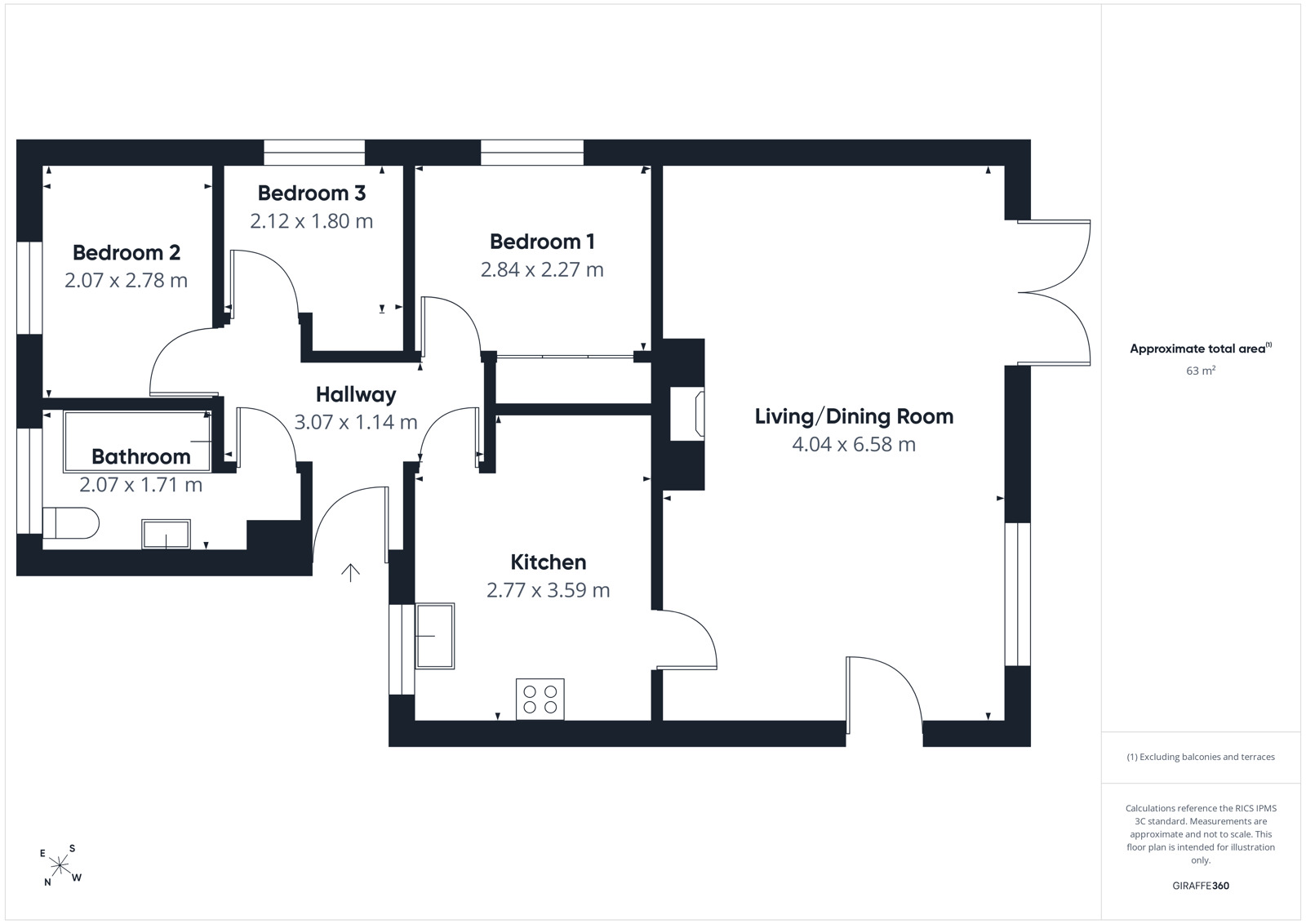 Floorplan of 3 bedroom Detached Bungalow for sale, Coulderton, Egremont, Cumbria, CA22