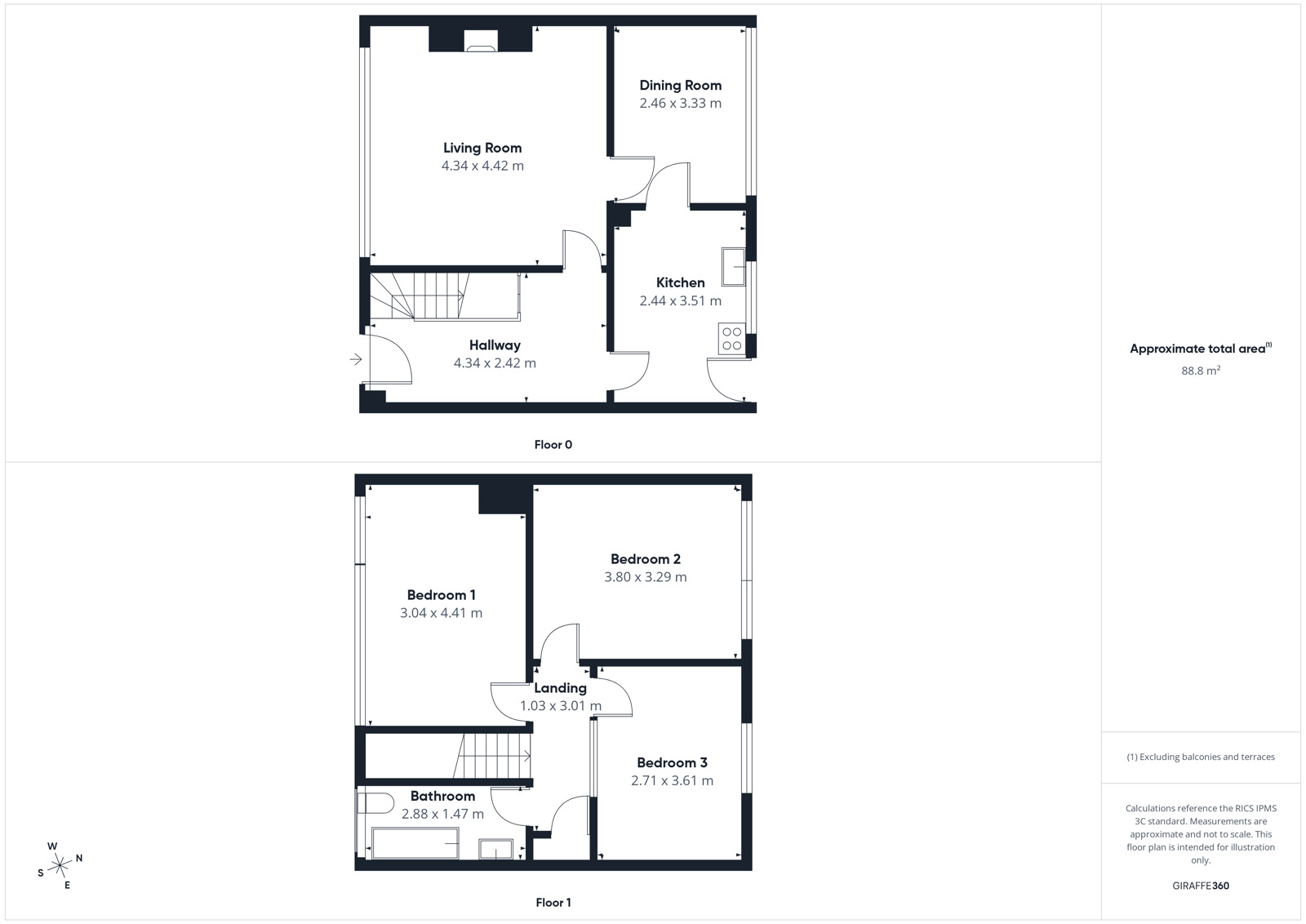 Floorplan of 3 bedroom Mid Terrace House for sale, Cumberland Street, Workington, Cumbria, CA14