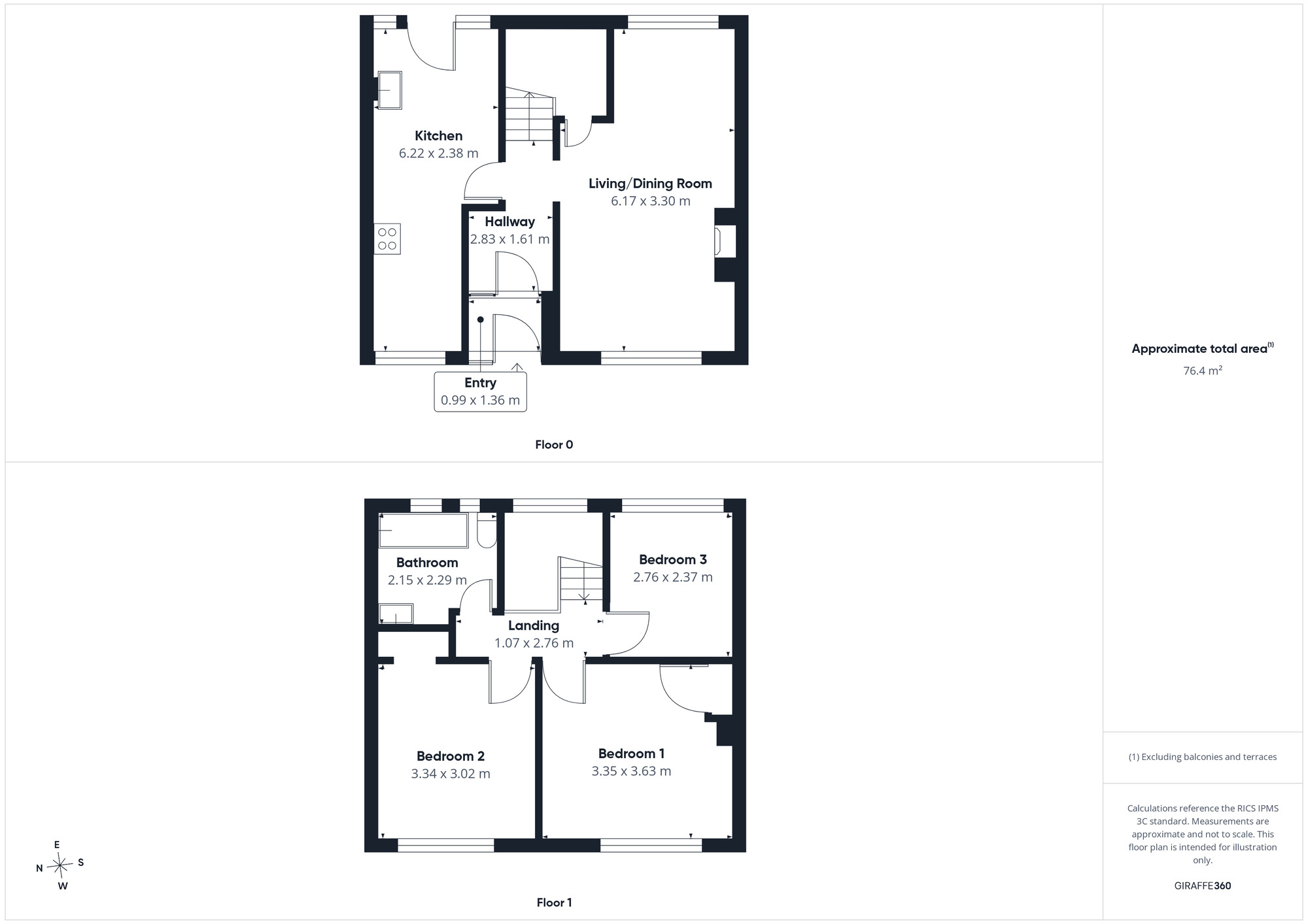 Floorplan of 3 bedroom Mid Terrace House for sale, Cockfield Drive, Workington, Cumbria, CA14